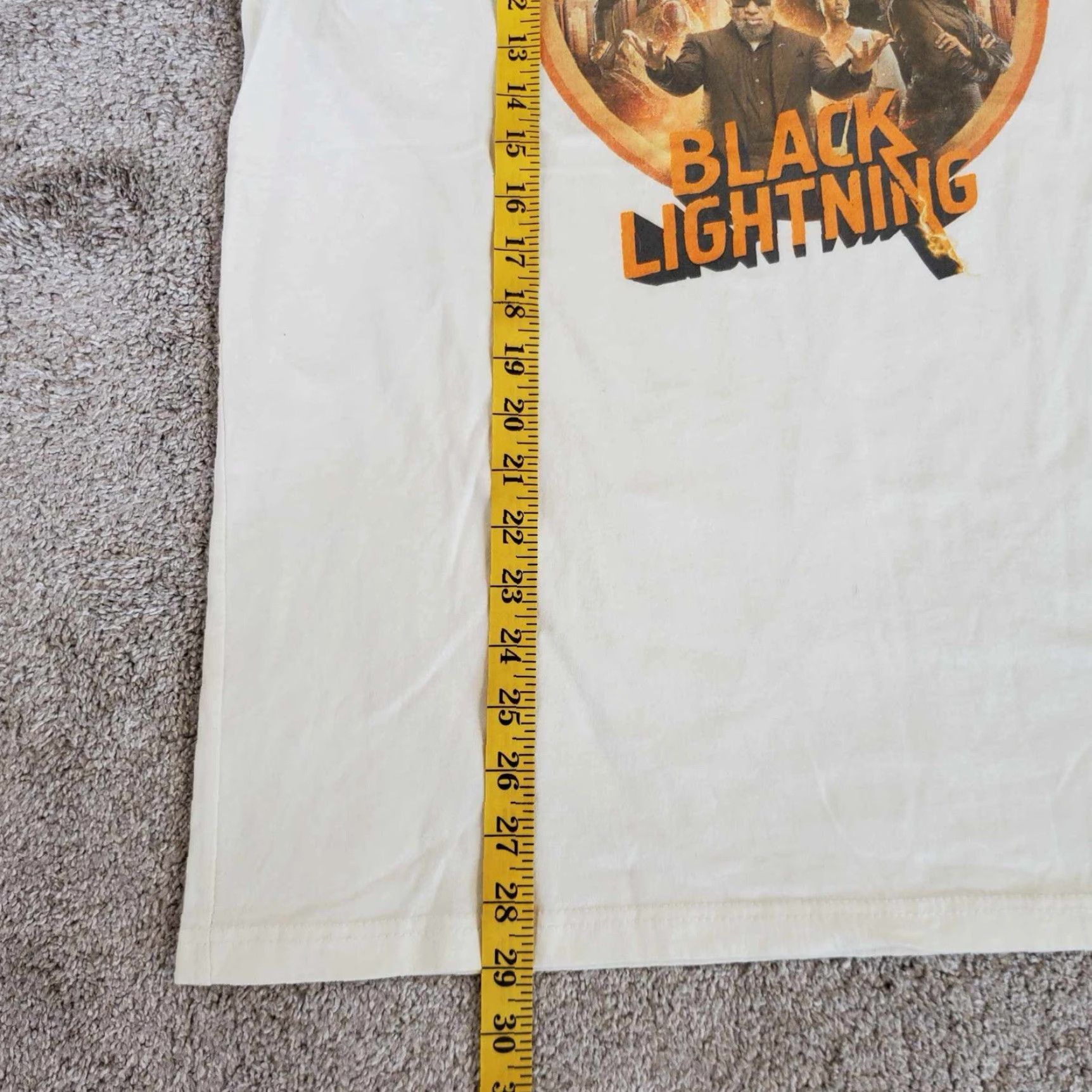 Next Level Black Lightning Ringer T Shirt Adult Large Movie Promo Tee Size US L / EU 52-54 / 3 - 6 Thumbnail