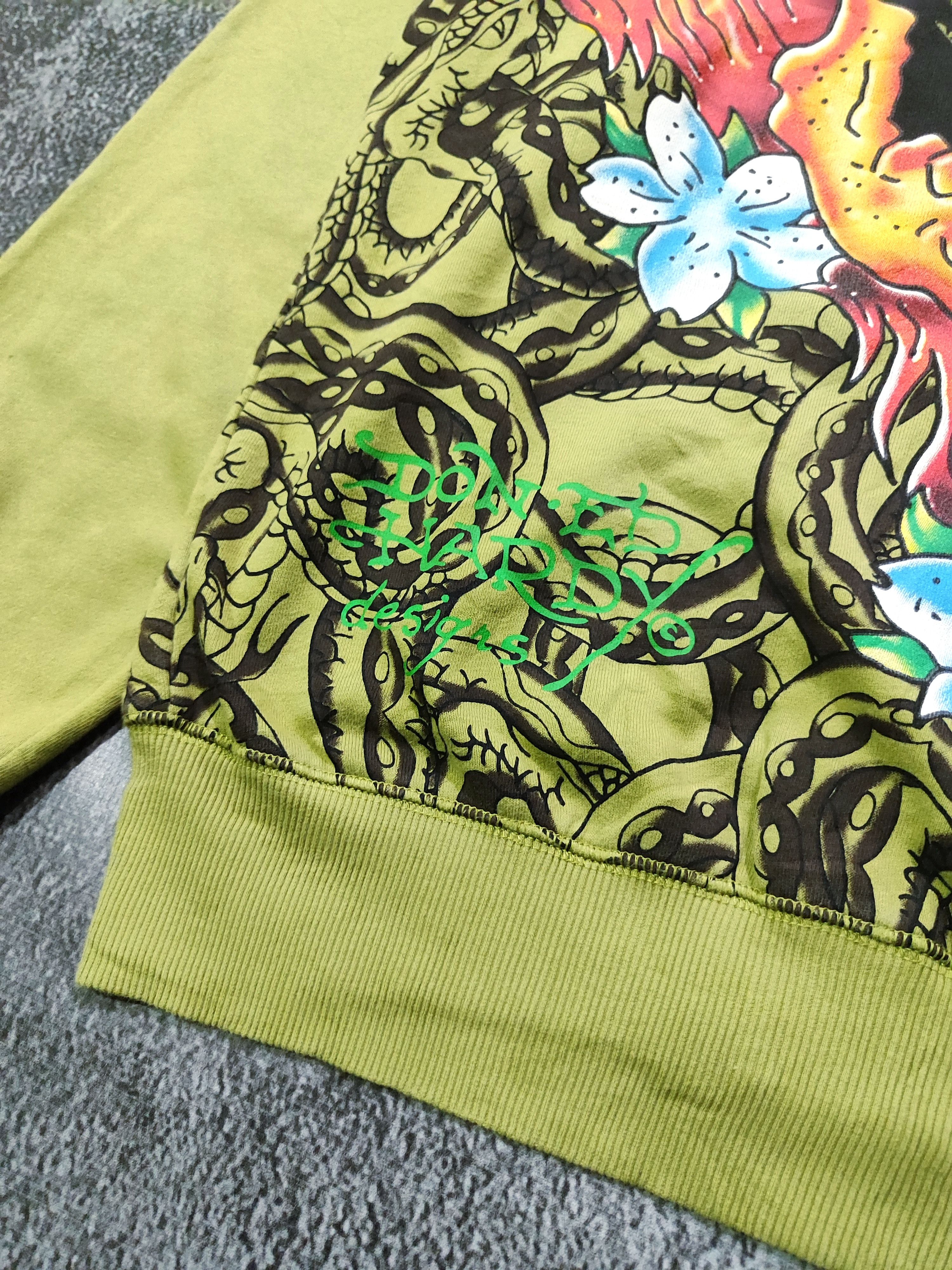 Ed Hardy Y2K Ed Hardy By Christian Audigier Green ZipUp Hoodie Size US XXL / EU 58 / 5 - 12 Thumbnail