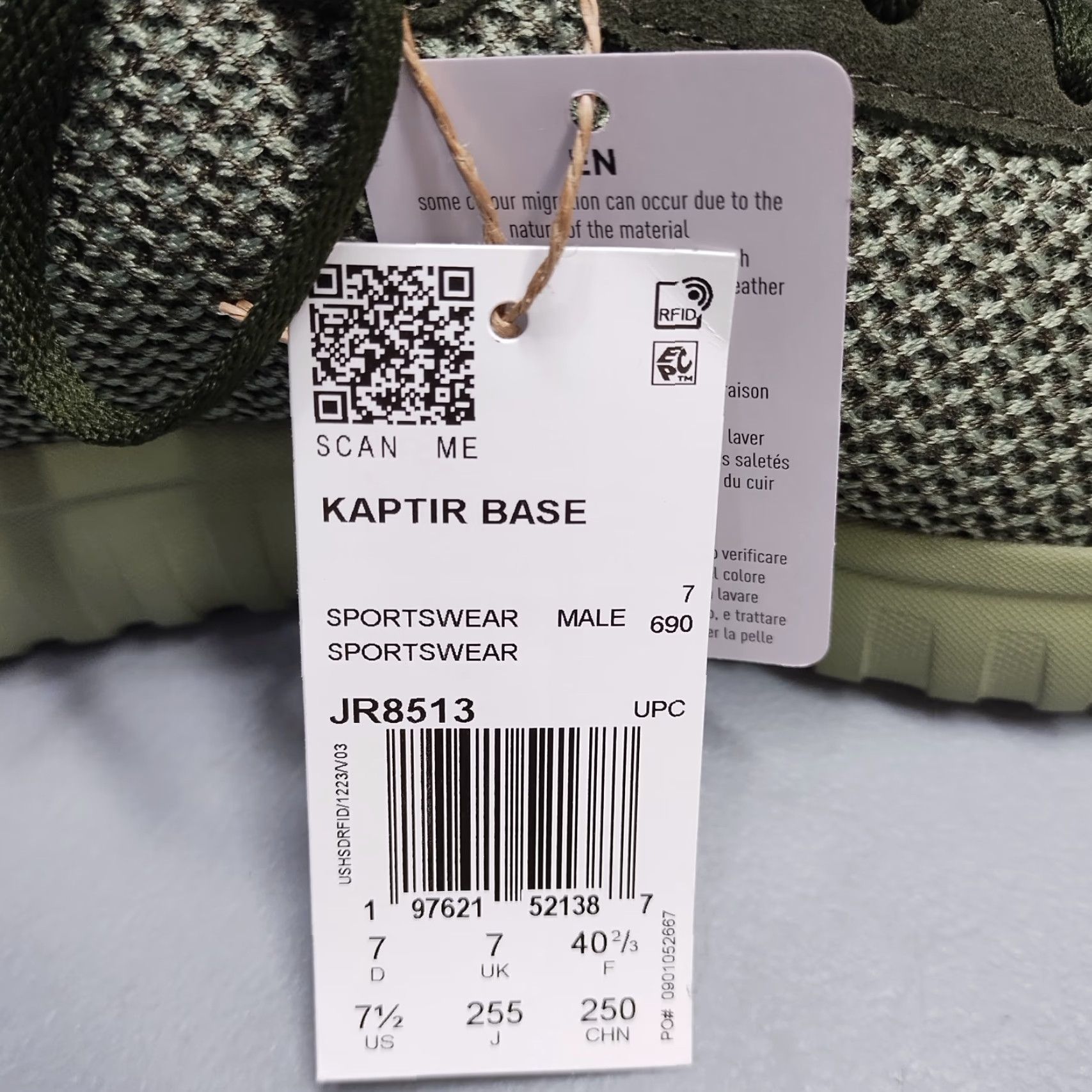 Adidas Adidas Kaptir Base Running Sneakers Mens US 7.5 Green Cloudfoam Lace Up JR8513 Size US 8 / EU 41 - 8 Thumbnail