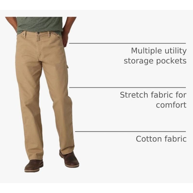 Wrangler Wrangler Men's Classic Carpenter Jeans in Acorn, 34x29 Size US 34 / EU 50 - 2 Thumbnail