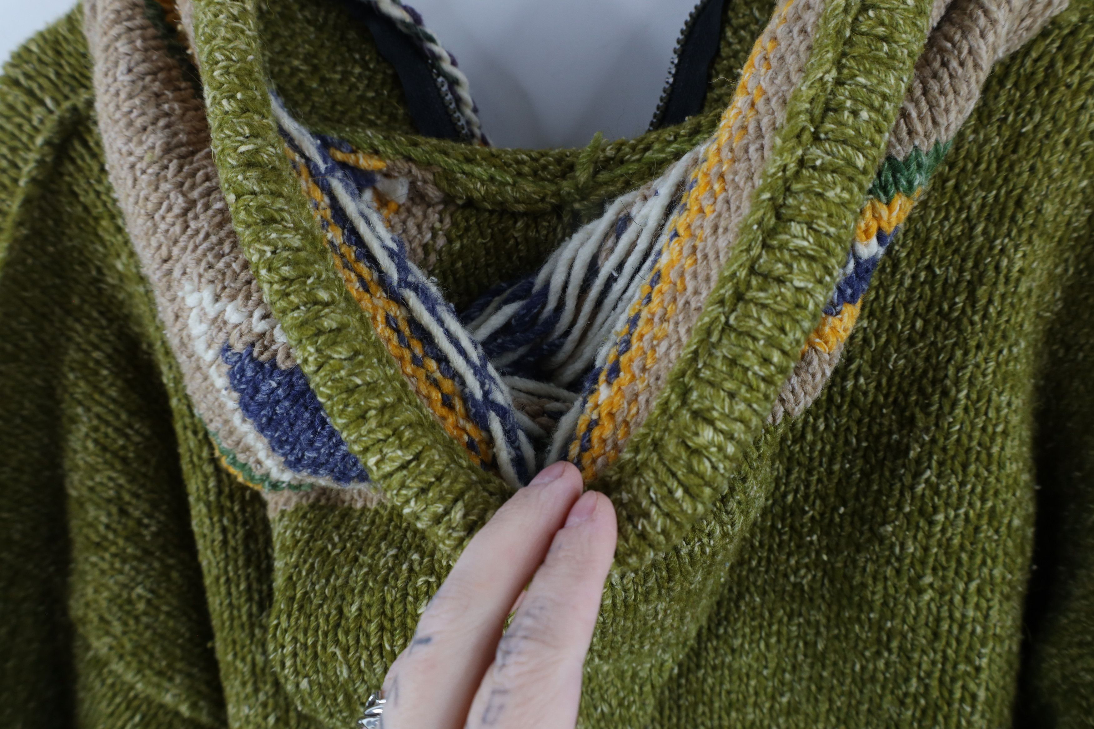 Vintage Vintage 90s Streetwear Fairy Elf Wool Knit Hoodie Jacket Size M / US 6-8 / IT 42-44 - 10 Thumbnail
