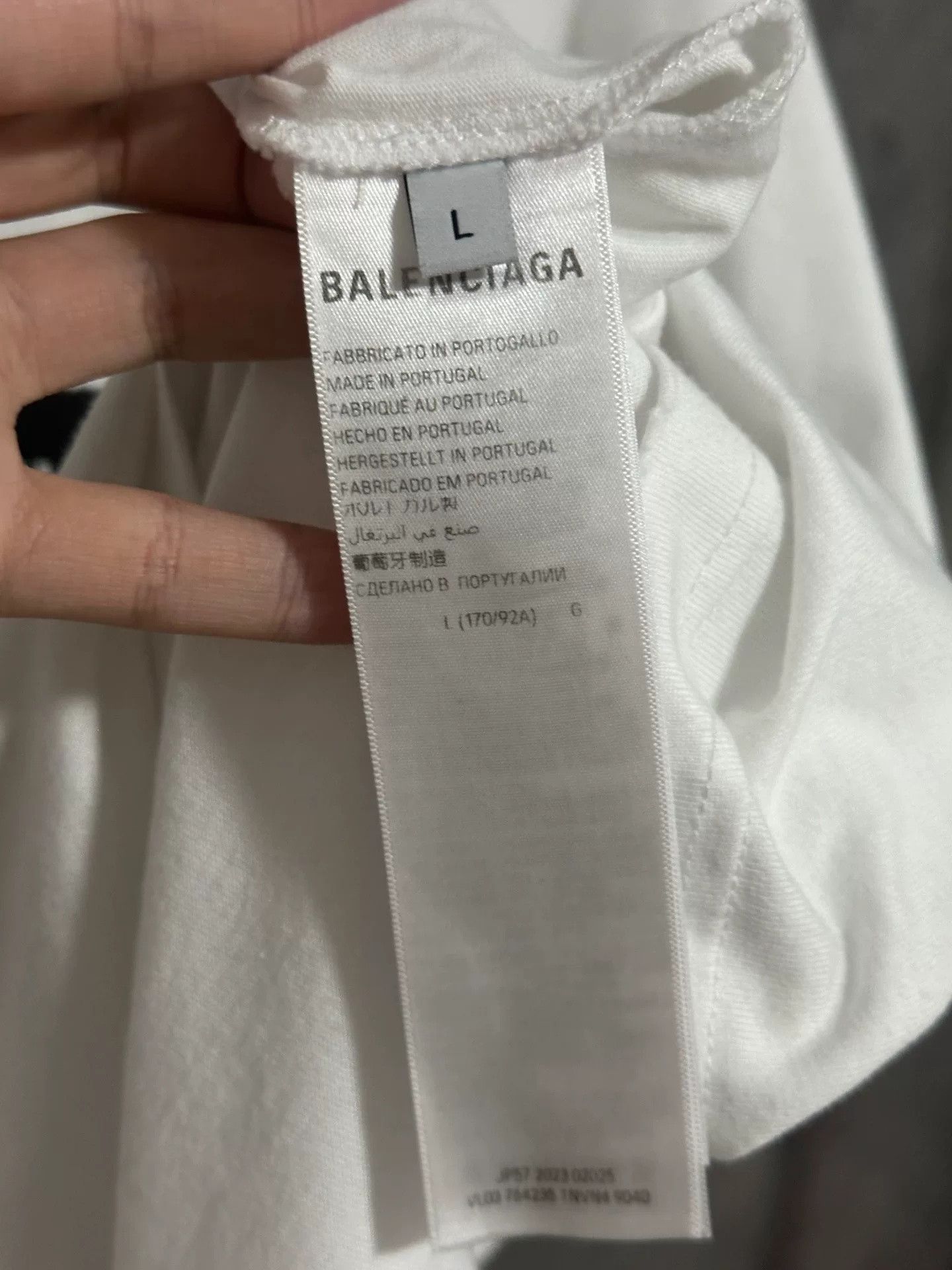 Balenciaga Balenciaga Men's White Splatter Graffiti T-Shirt Size US L / EU 52-54 / 3 - 3 Thumbnail