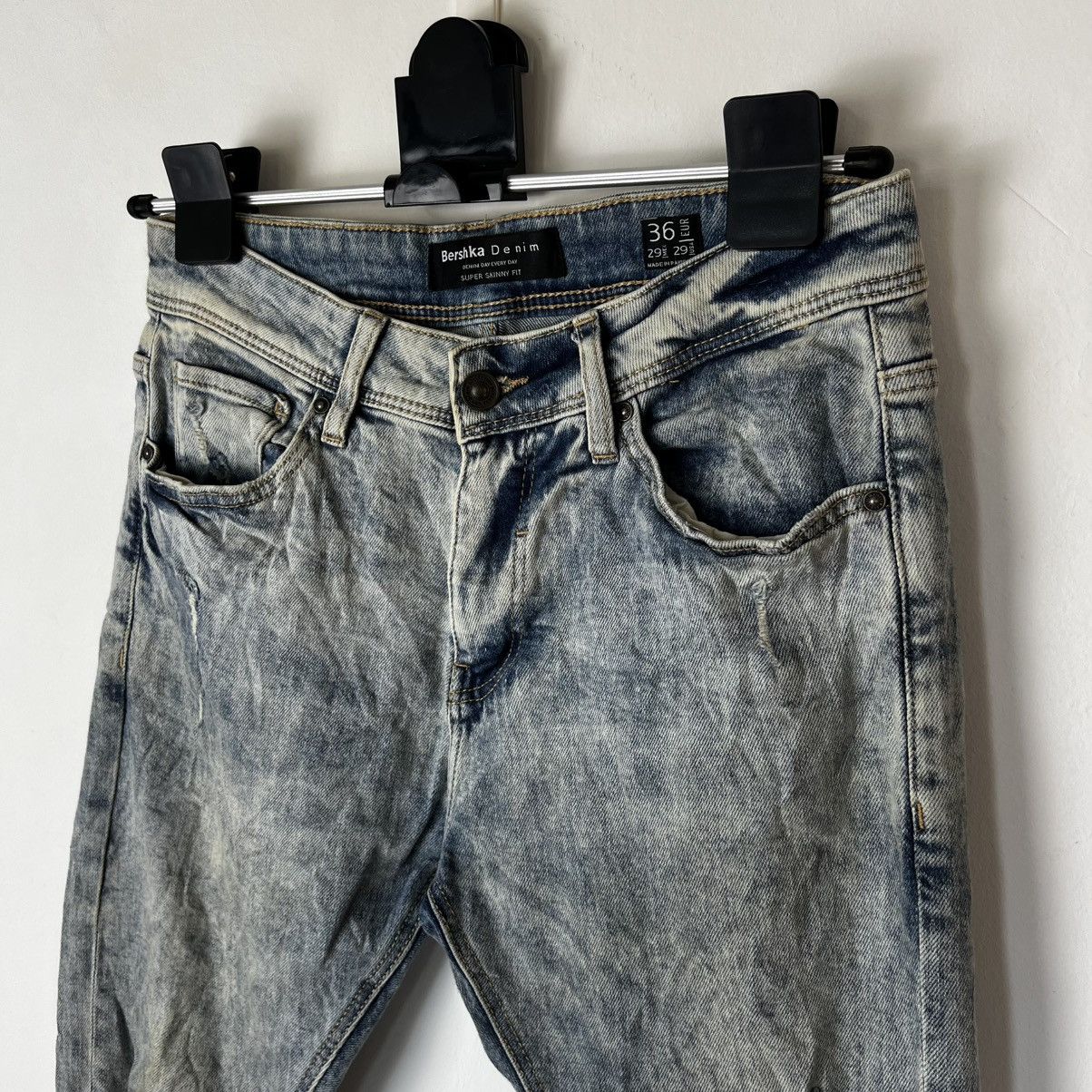 Bershka y2k Bershka Denim Super Skinny Fit Jeans Avant Garde Size 29" - 4 Thumbnail