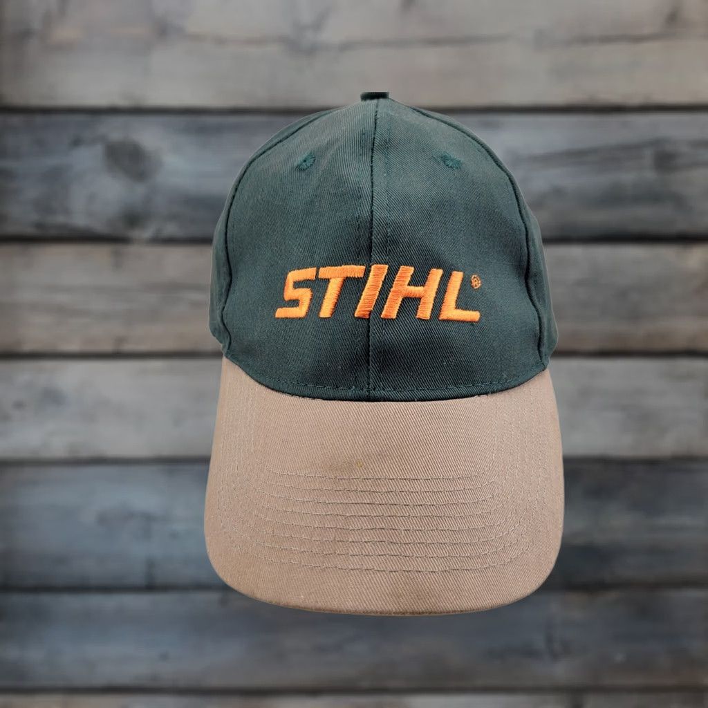 Logo 7 Stihl Cap Baseball Hat Outdoor Green With Orange Logo Mens Adjustible Twill Cotton Logo Baseball Cap Size ONE SIZE - 1 Thumbnail