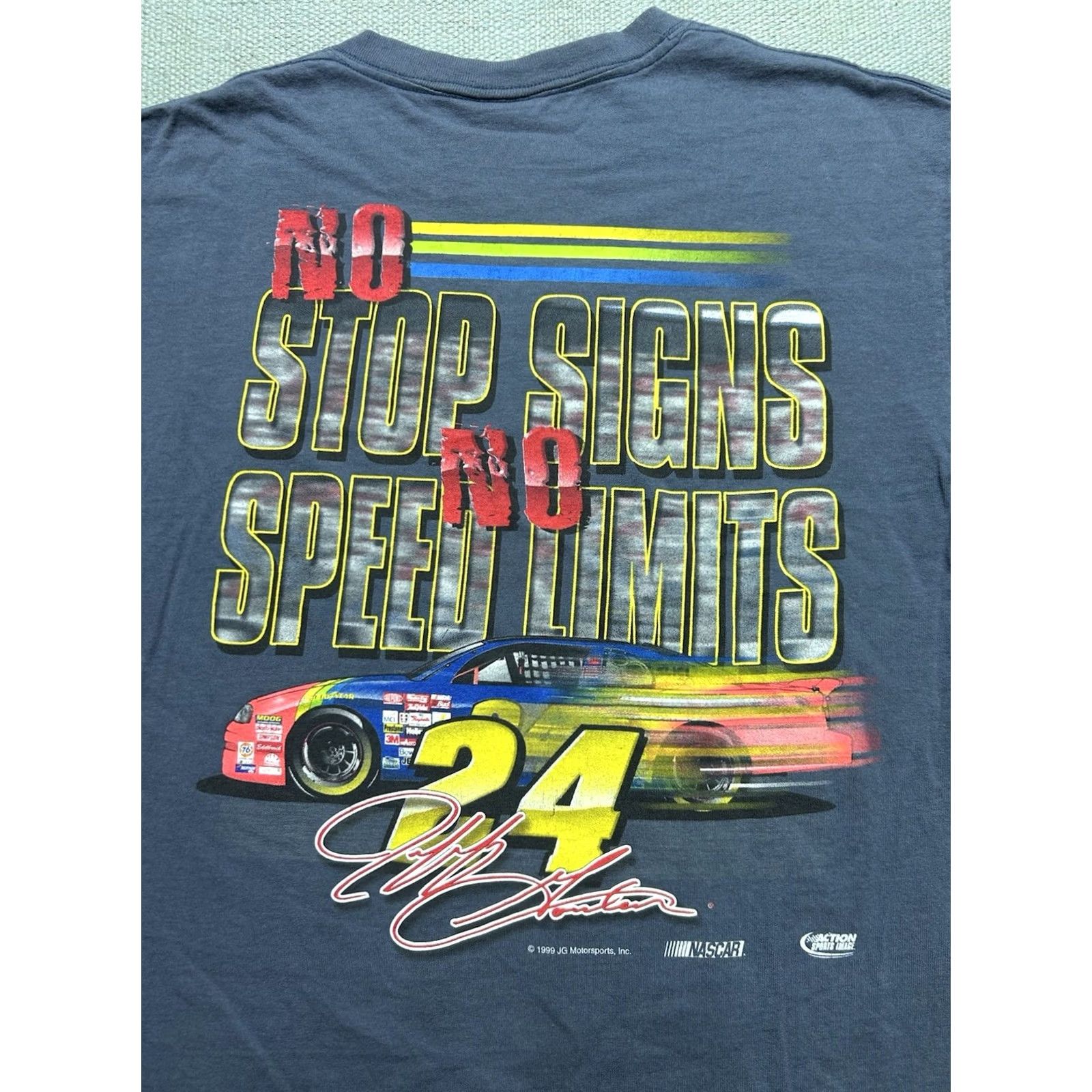 Chase Authentics VINTAGE 90s graphic t shirt Chase Authentics Jeff Gordon nascar racing #24 no speed limit blue large Mens T-Shirt Size US L / EU 52-54 / 3 - 6 Thumbnail