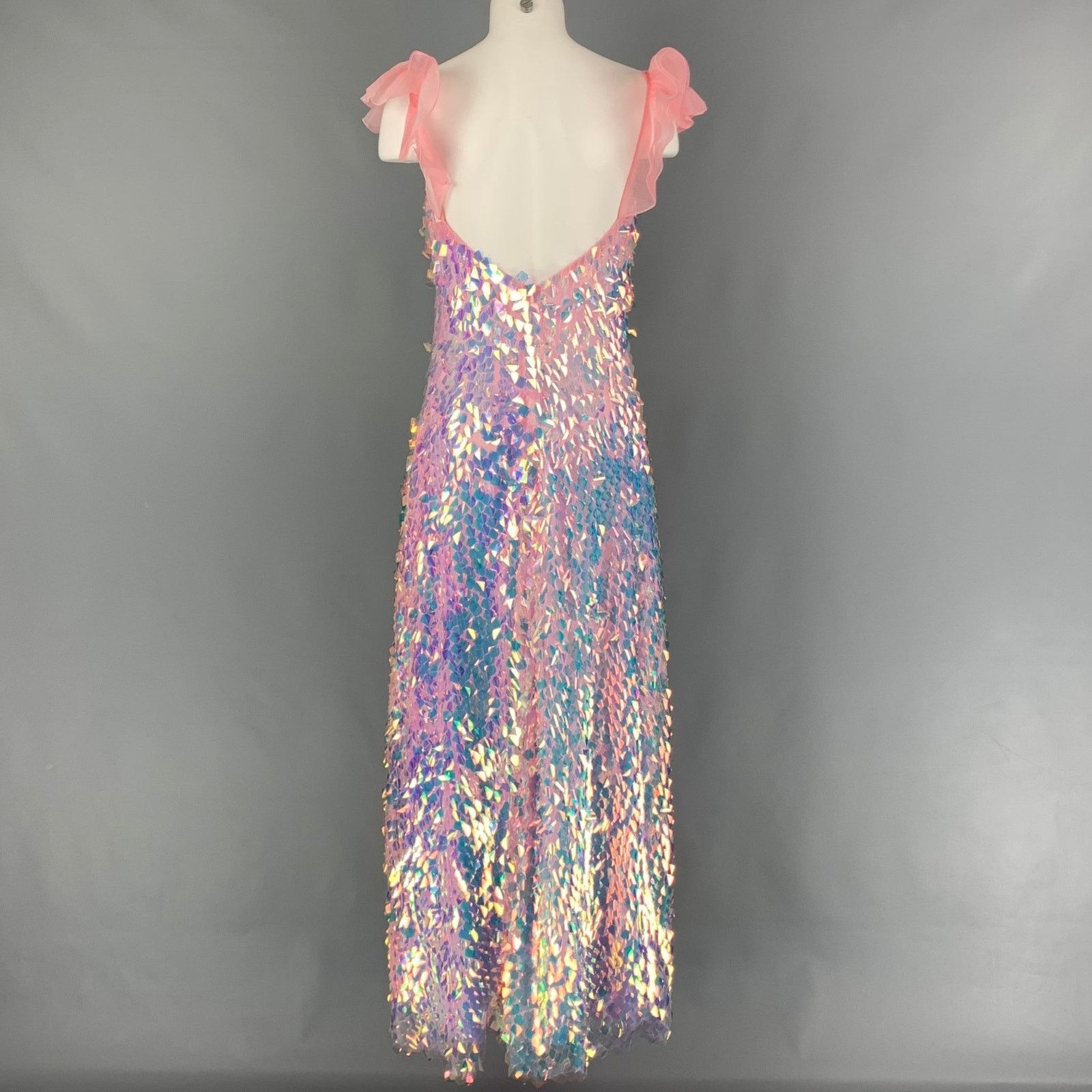 Other NEUBYRNE M Pink Silk Paillette Sequin Mirabella Gown Dress Size M / US 6-8 / IT 42-44 - 3 Thumbnail