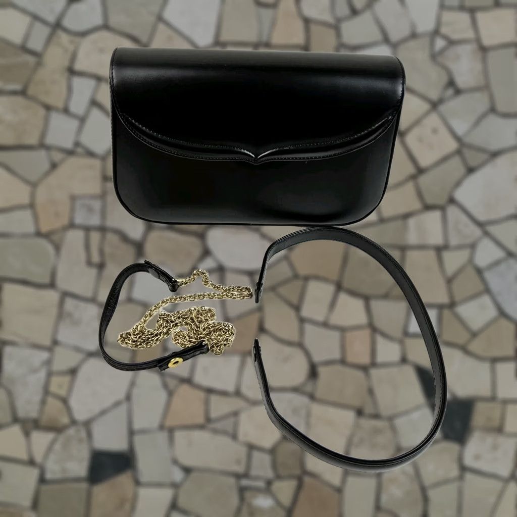 Roberta di Camerino Roberto Di Camerino Convertible Clutch Shoulder Handbag Purse - Black Leather Size ONE SIZE - 1 Thumbnail