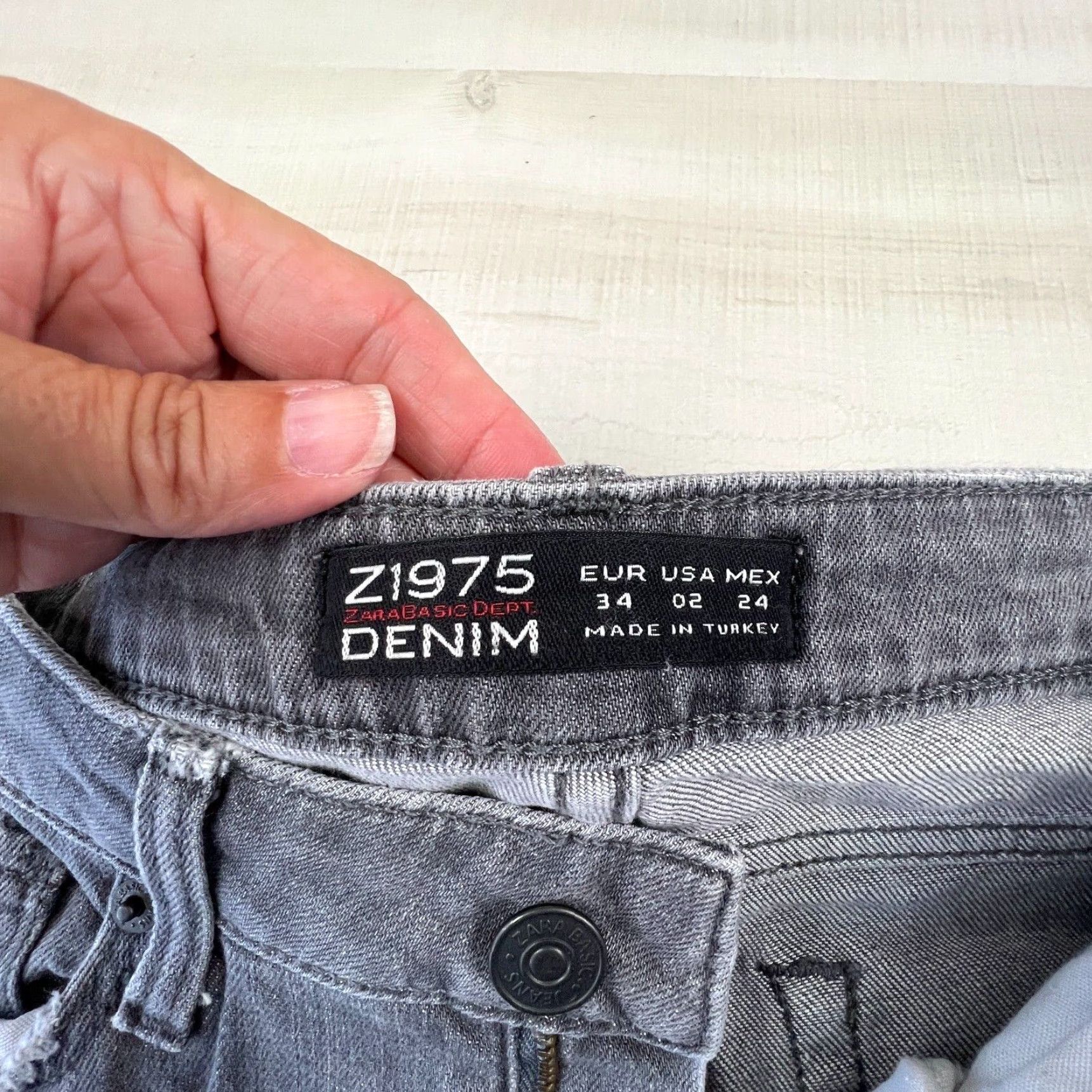 Zara Zara Womens Skinny Jeans 2 Gray Distressed Low Rise Stretch Size 26" / US 2 / IT 38 - 4 Thumbnail