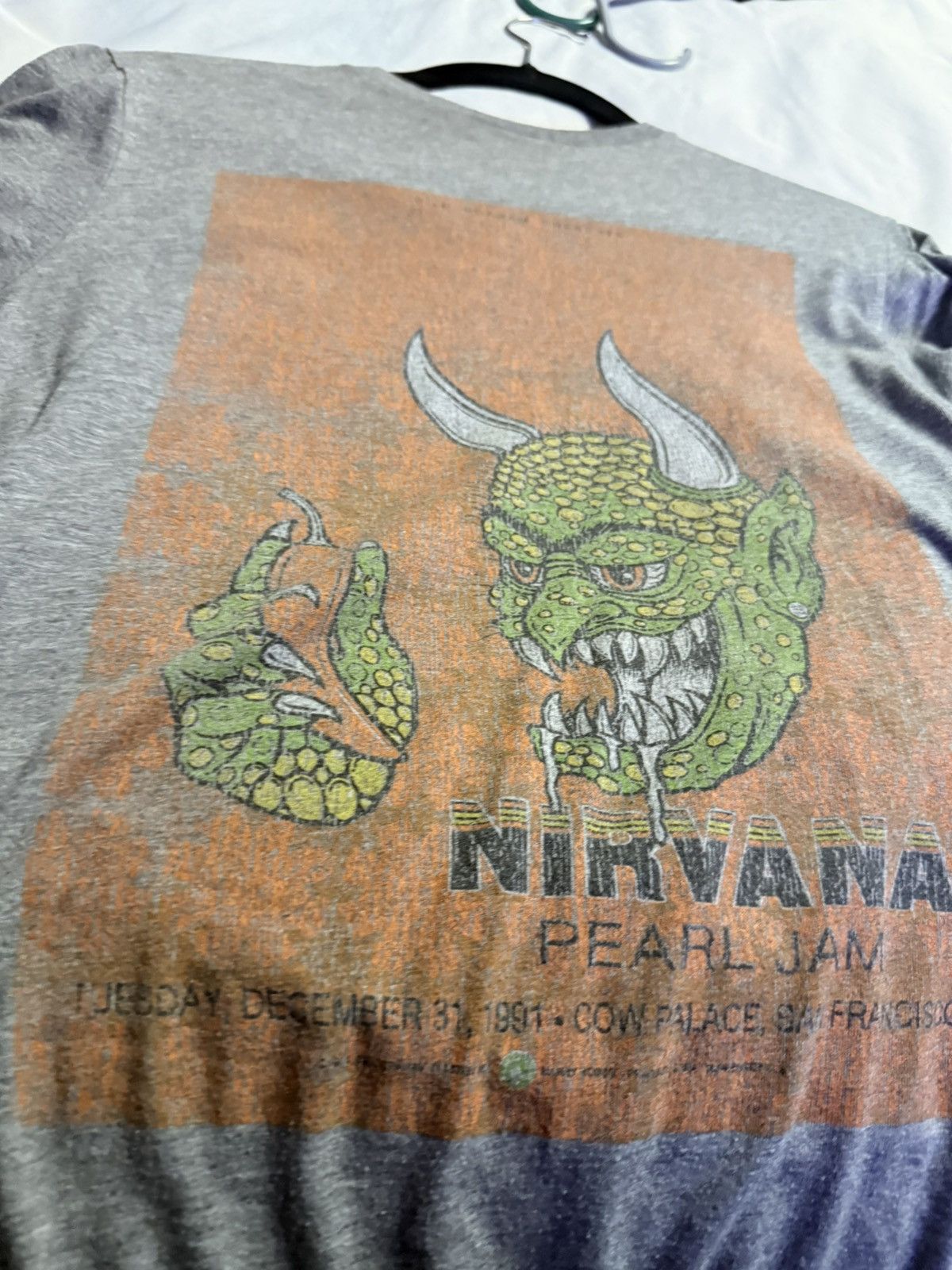 Nirvana 1991 Nirvana Band Tee 12/31 Pearl Jam Opener Cow Palace, CA Size US S / EU 44-46 / 1 - 3 Thumbnail