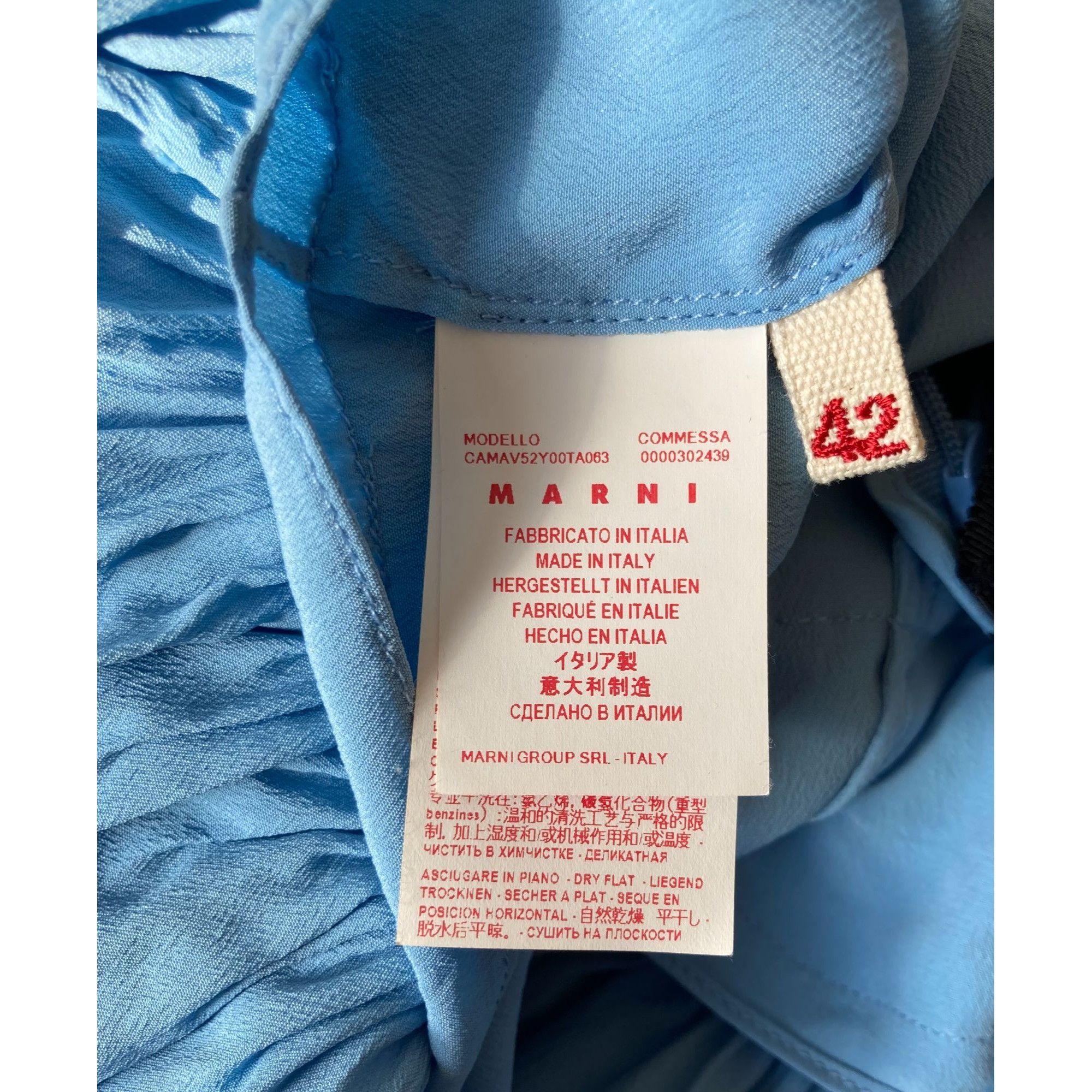 Marni Marni, Roomy Sky Blue Ruffled Blouse, Size 42 IT, (6 US, 38 Size M / US 6-8 / IT 42-44 - 5 Thumbnail