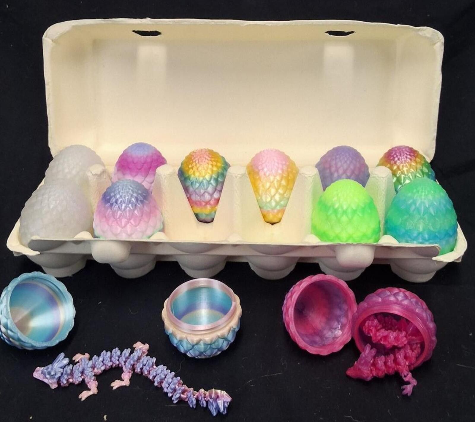 Other Colorful 3D Printed Dragon Eggs Set - Fun Collectibles Size ONE SIZE - 1 Thumbnail