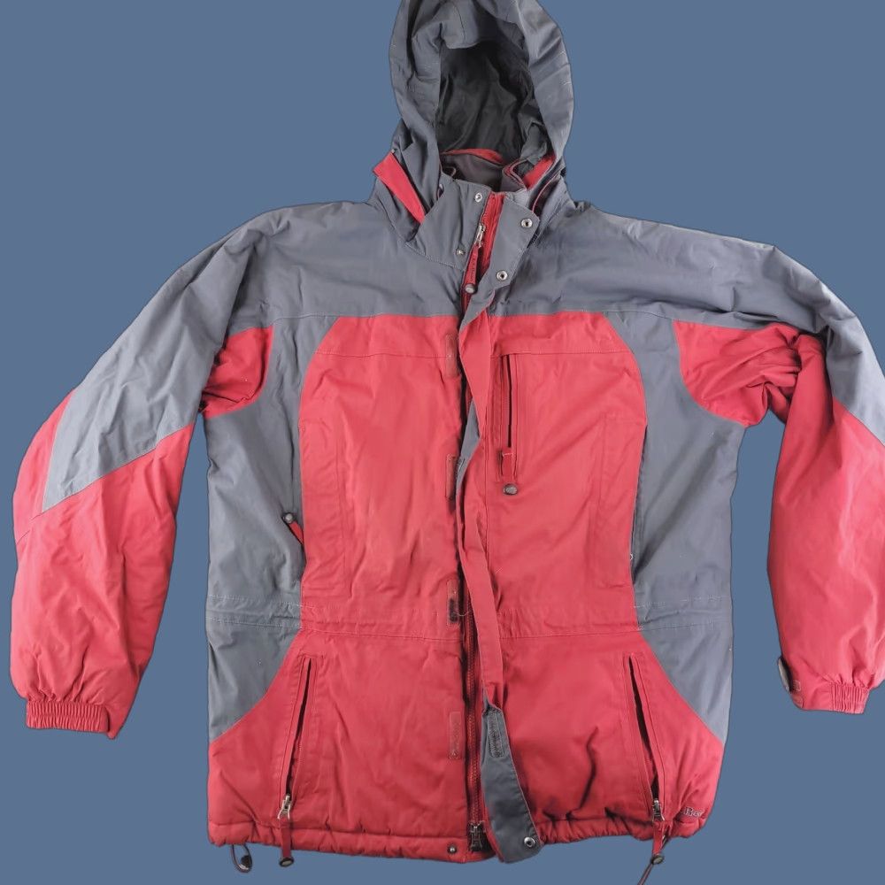 Vintage LL Bean Jacket Mens Large Red Gray Nylon Winter Shell Size US L / EU 52-54 / 3 - 1 Thumbnail
