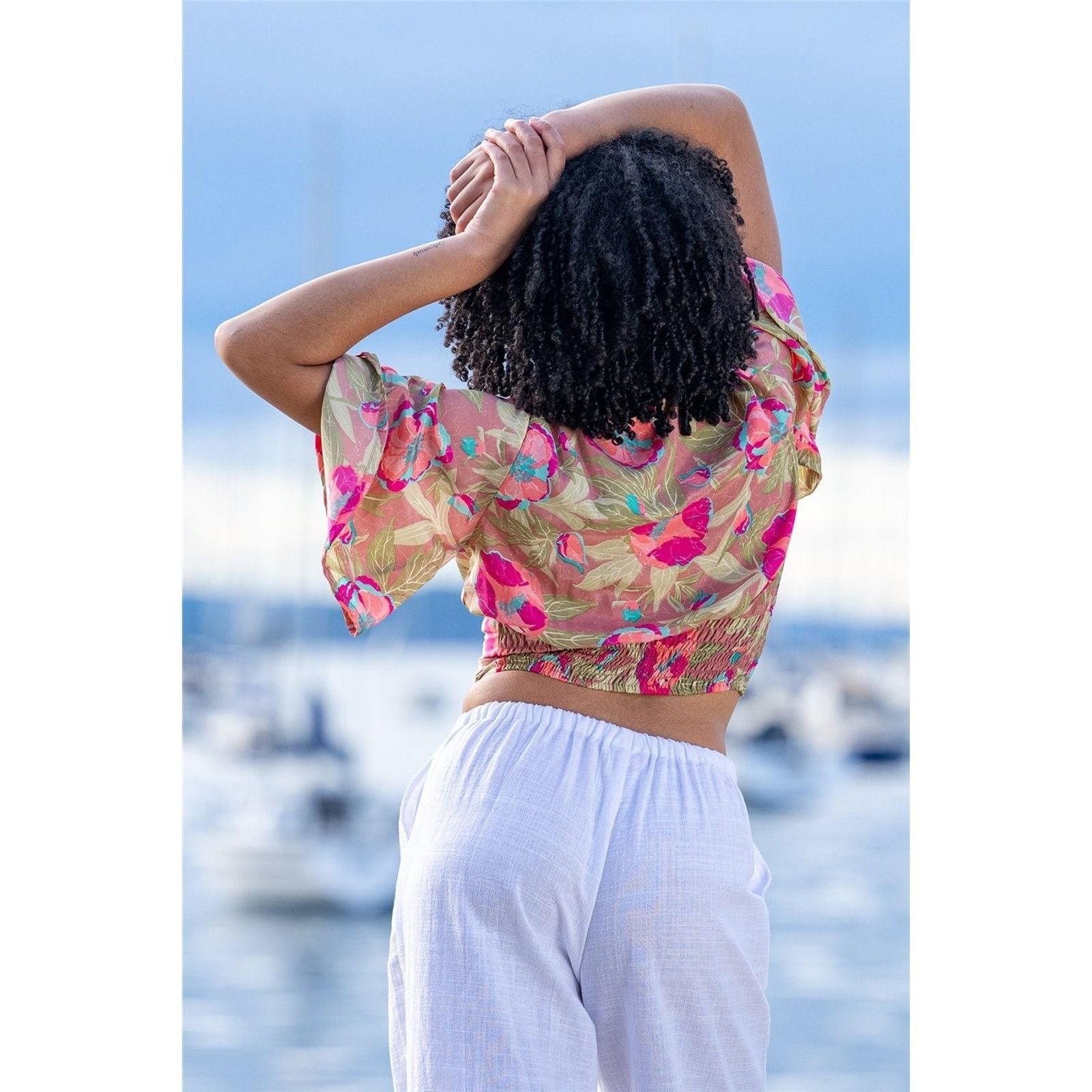 Other Cienna Silk Blend Floral Bloss Flounce Sleeve Blouse Top Size S / US 4 / IT 40 - 2 Thumbnail