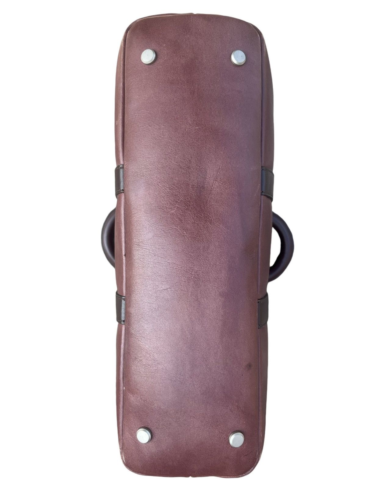 agnes b. Vintage Agnes B. Voyage Distress Fade Patina Leather Bag Size ONE SIZE - 17 Thumbnail