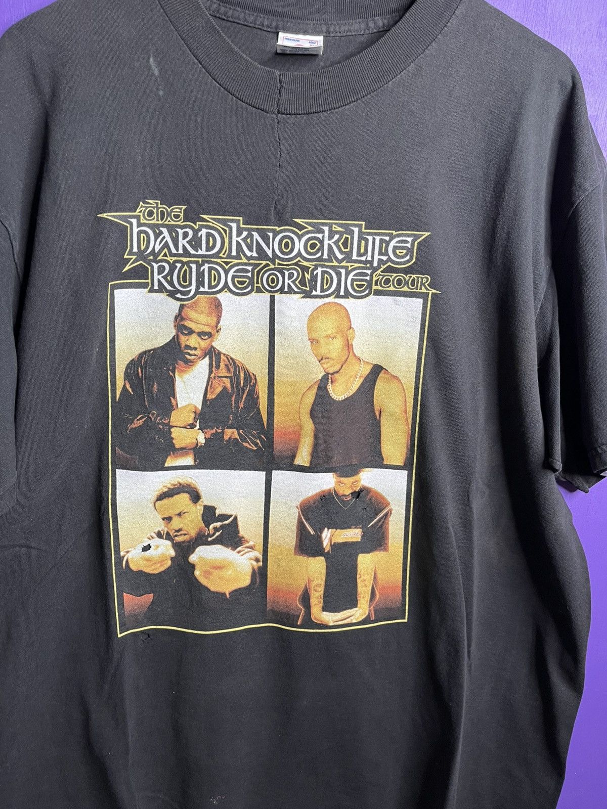 Band Tees × Rap Tees × Vintage Vintage 90s Jay-Z Hard knock life ryde or die tour t-shirt Size US XL / EU 56 / 4 - 3 Thumbnail