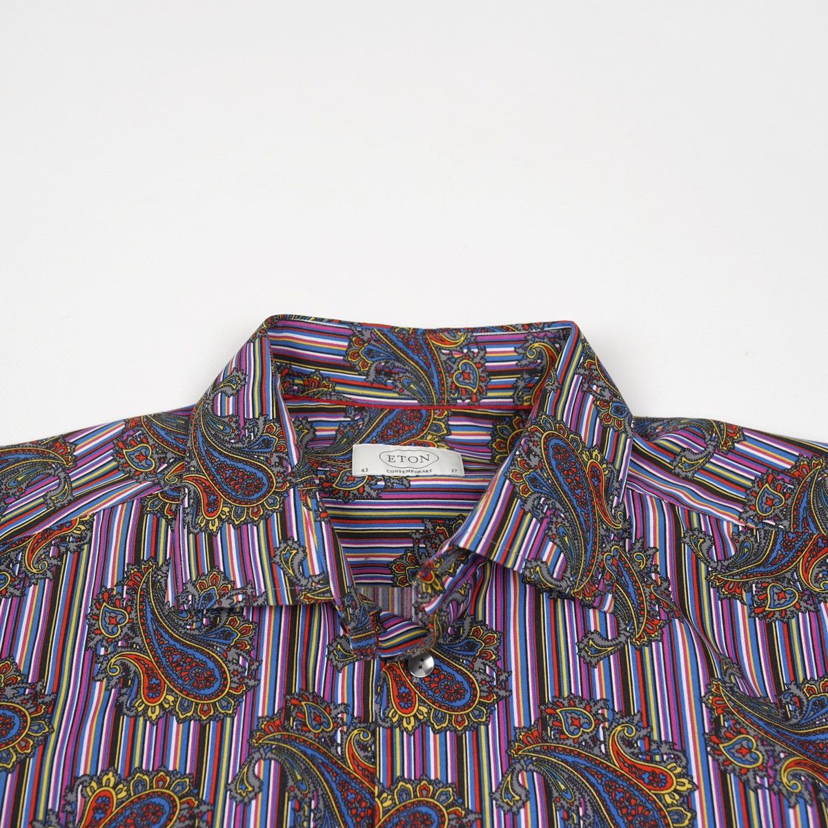 Eton Eton Shirt Purple Multicolor Printed Pattern Size US XL / EU 56 / 4 - 6 Thumbnail