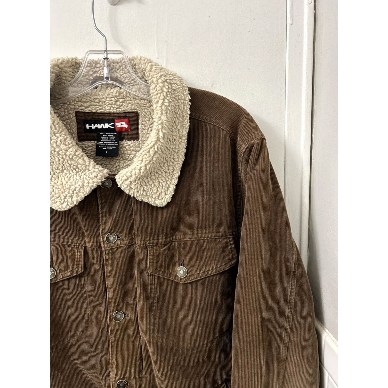Vintage VTG Tony Hawk Corduroy Trucker Jacket Mens L Brown Sherpa Lined Skater Size US L / EU 52-54 / 3 - 4 Thumbnail