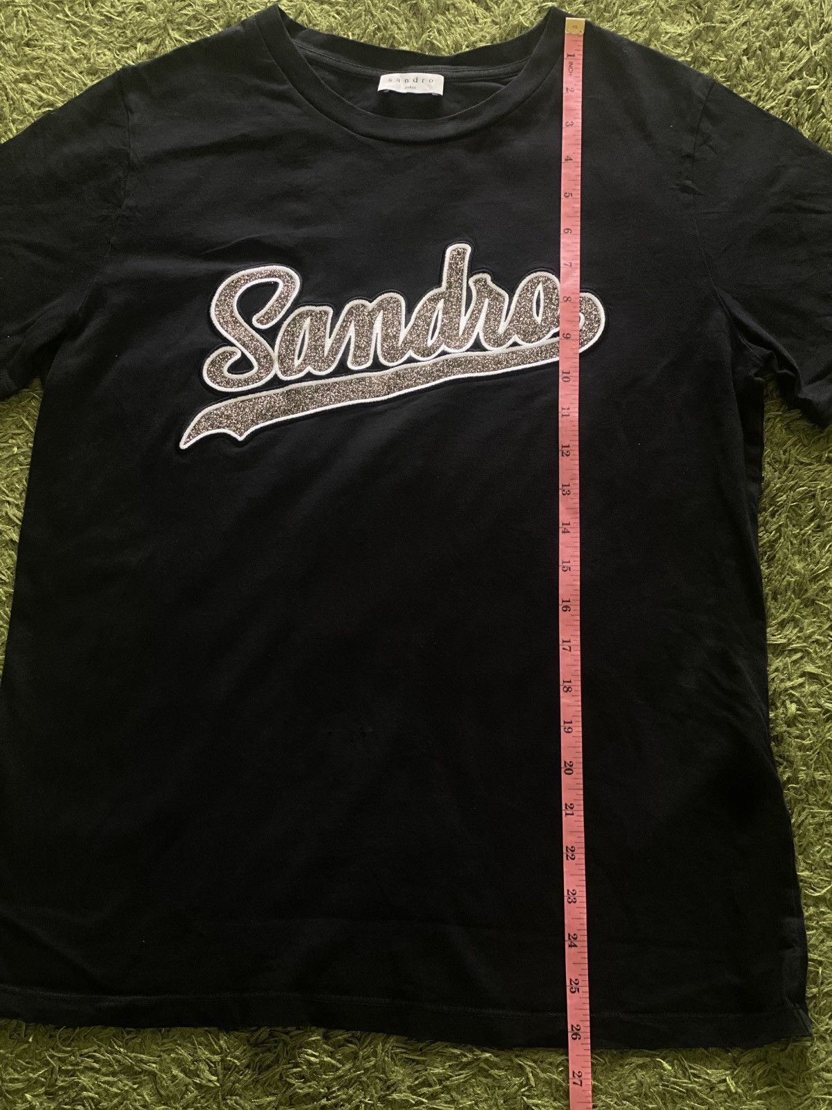 Sandro × Wrangler Sandro Paris Glitter Logo T-Shirt Size M / US 6-8 / IT 42-44 - 5 Thumbnail