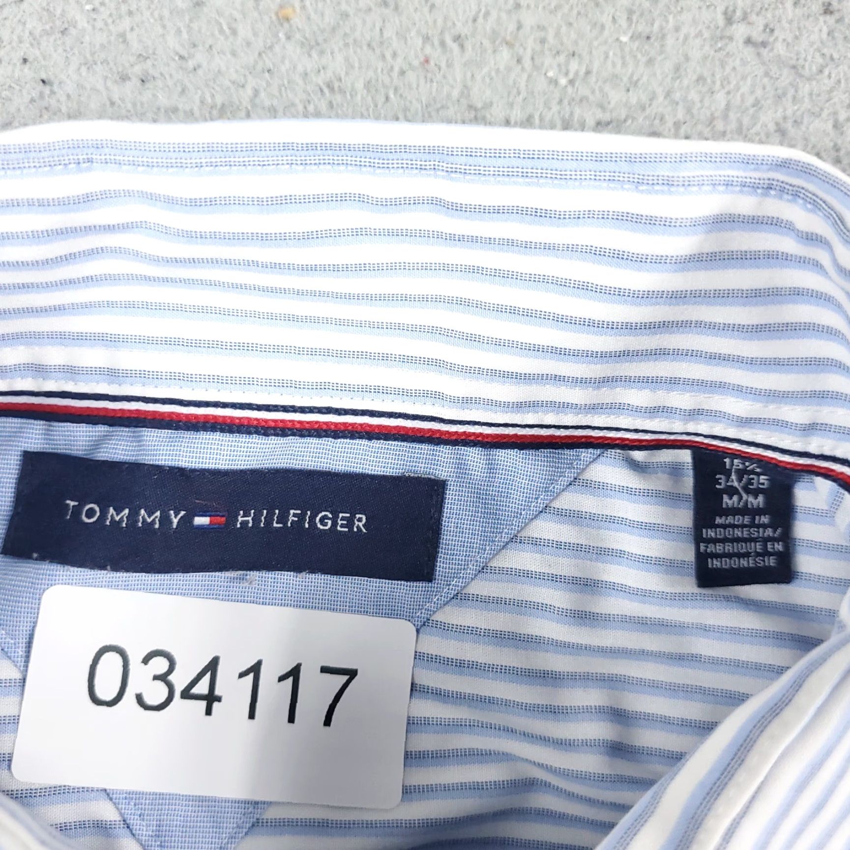 Tommy Hilfiger Tommy Hilfiger Shirt Men's Medium Blue Striped Casual Button Up Long Sleeve Size US M / EU 48-50 / 2 - 6 Thumbnail