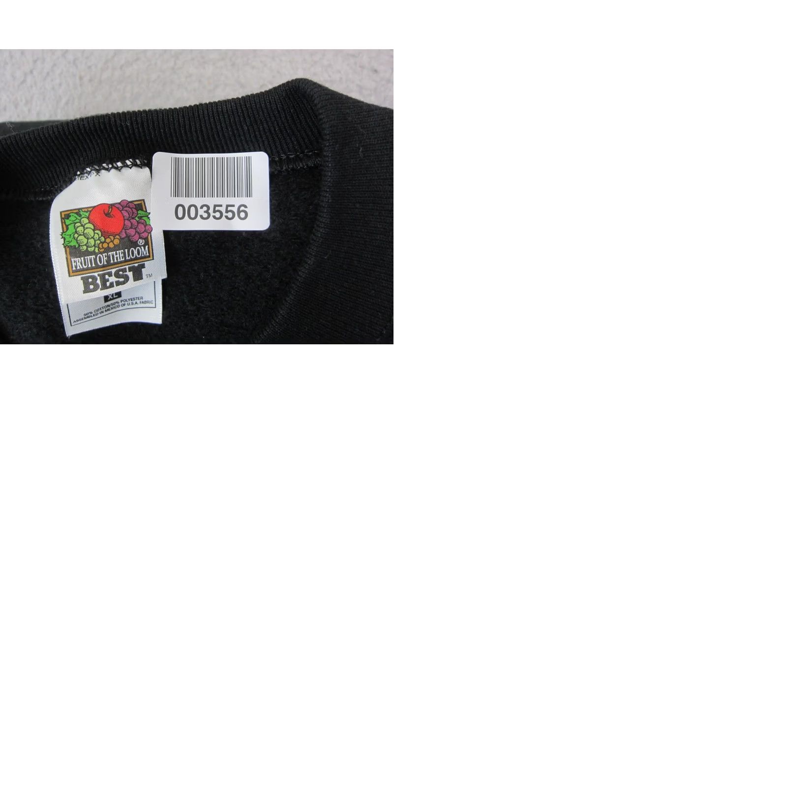 Fruit Of The Loom VINTAGE Fruit of the Loom Sweatshirt Adult XL Black Blank 90s Mens Pullover Size US XL / EU 56 / 4 - 9 Thumbnail