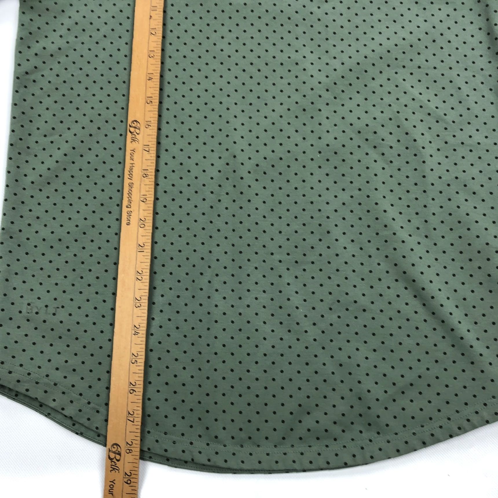 Vintage BYLT Basics Polo Shirt M Short Sleeve Drop Cut Sage Green Polka Dot Button Mens Polo Shirt Casual Golf Activewear bylt Size US M / EU 48-50 / 2 - 4 Thumbnail