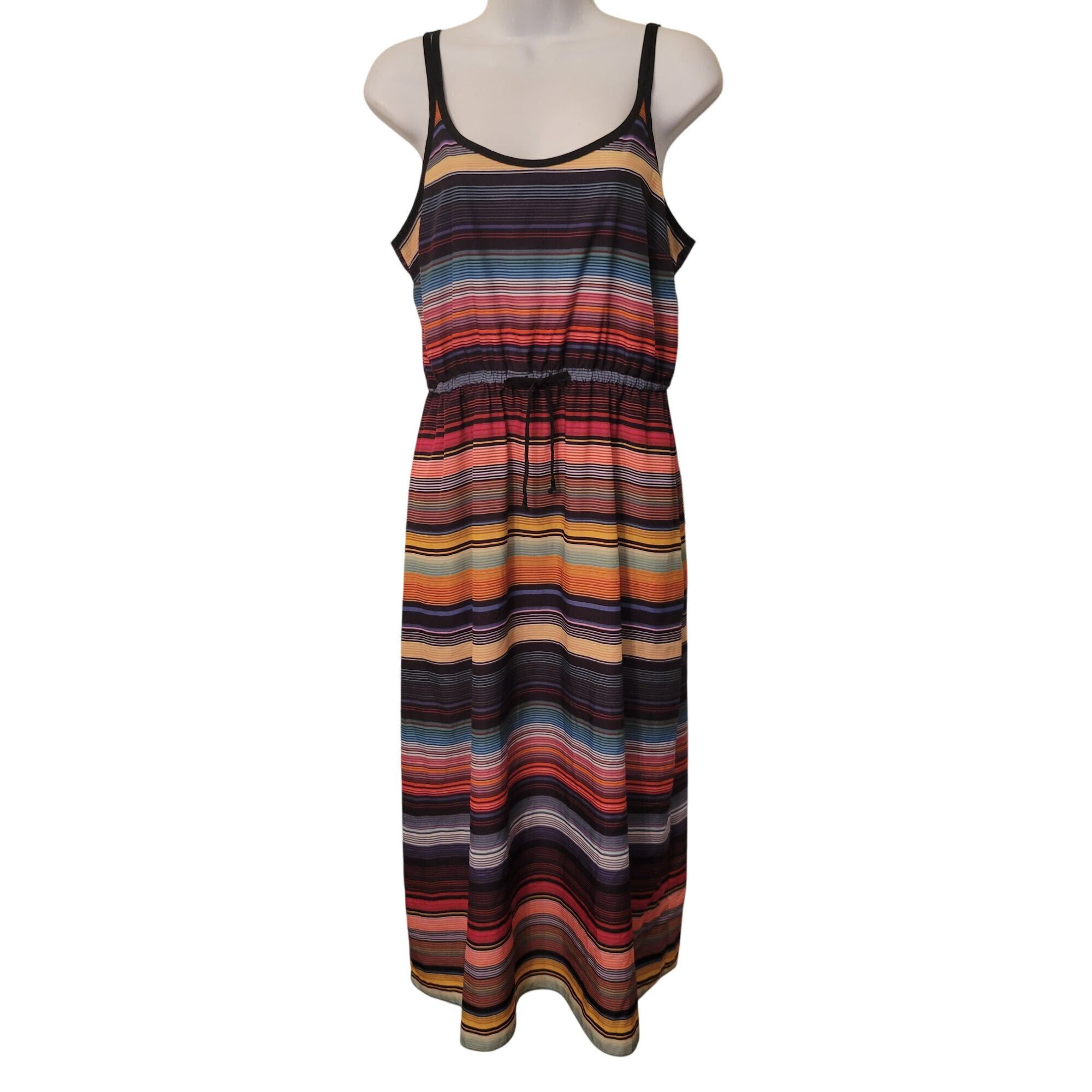 Athleta Athleta S Rainbow Stripe Maxi Dress Summer HAVANA SERAPE Cru Size S / US 4 / IT 40 - 1 Thumbnail