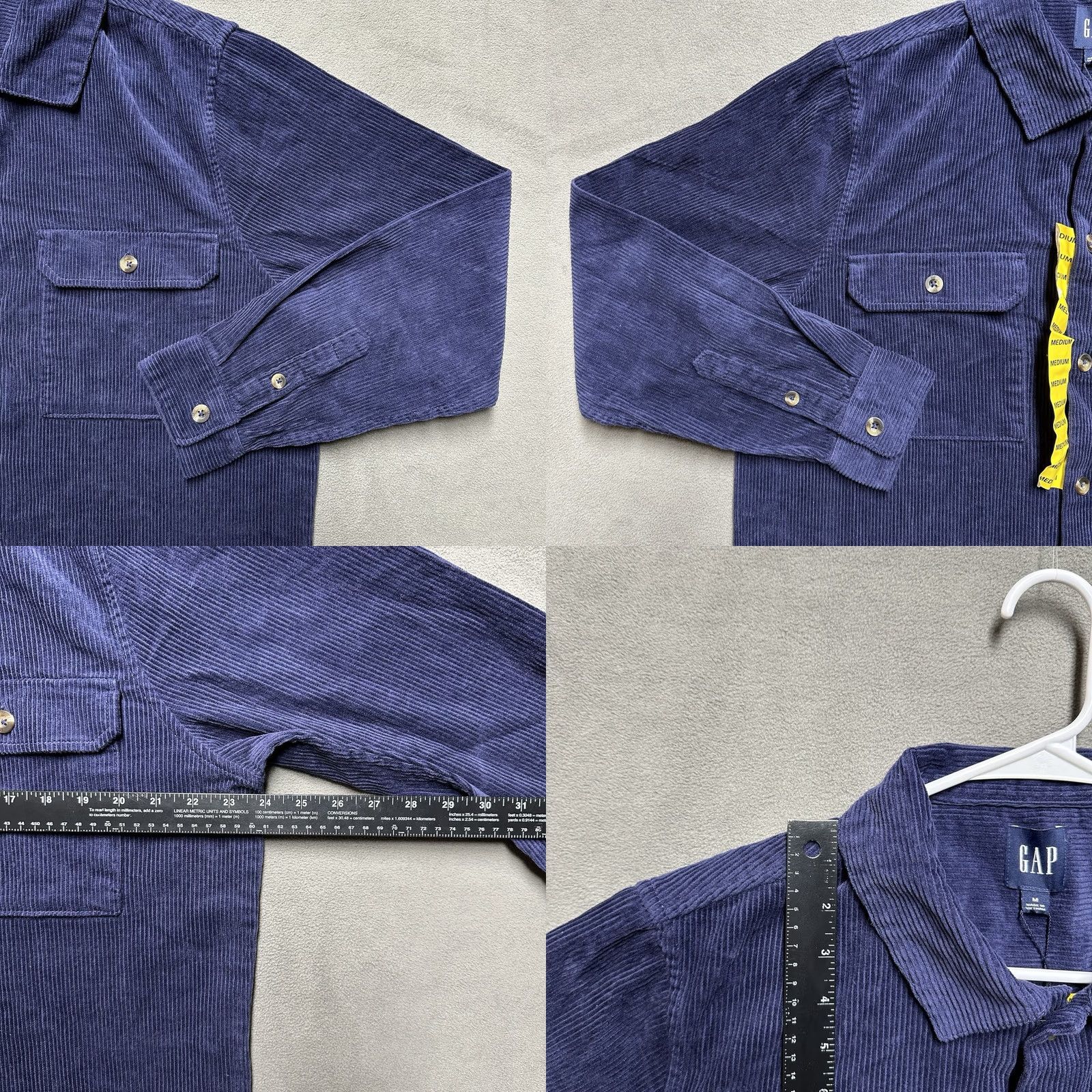 Gap GAP Shirt Mens Medium Navy Blue Button Up Corduroy Long Sleeve Size US M / EU 48-50 / 2 - 8 Thumbnail