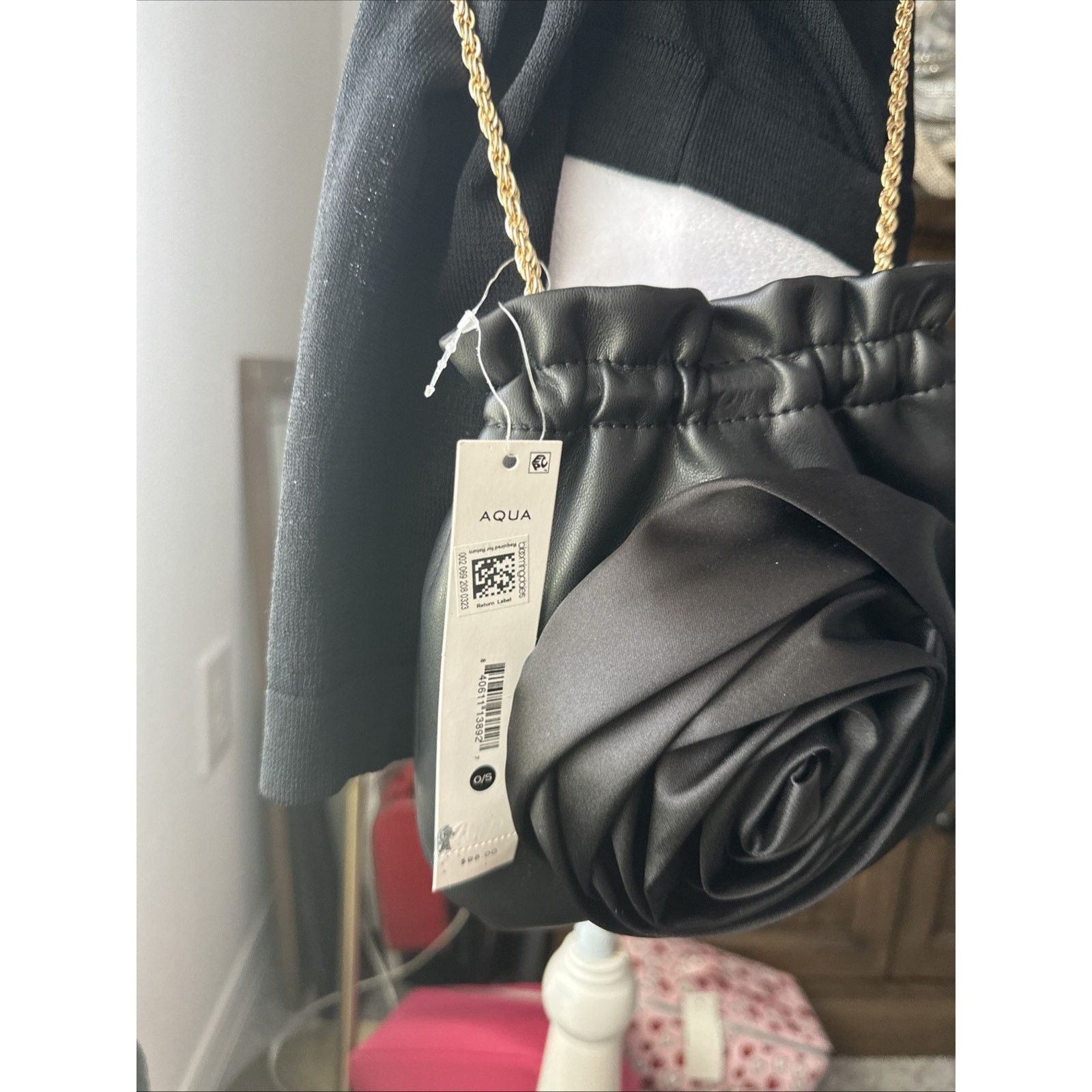 Bloomingdale's Aqua Rosette Crossbody Bucket Bag - Exclusive $98 NWT New Size ONE SIZE - 3 Thumbnail