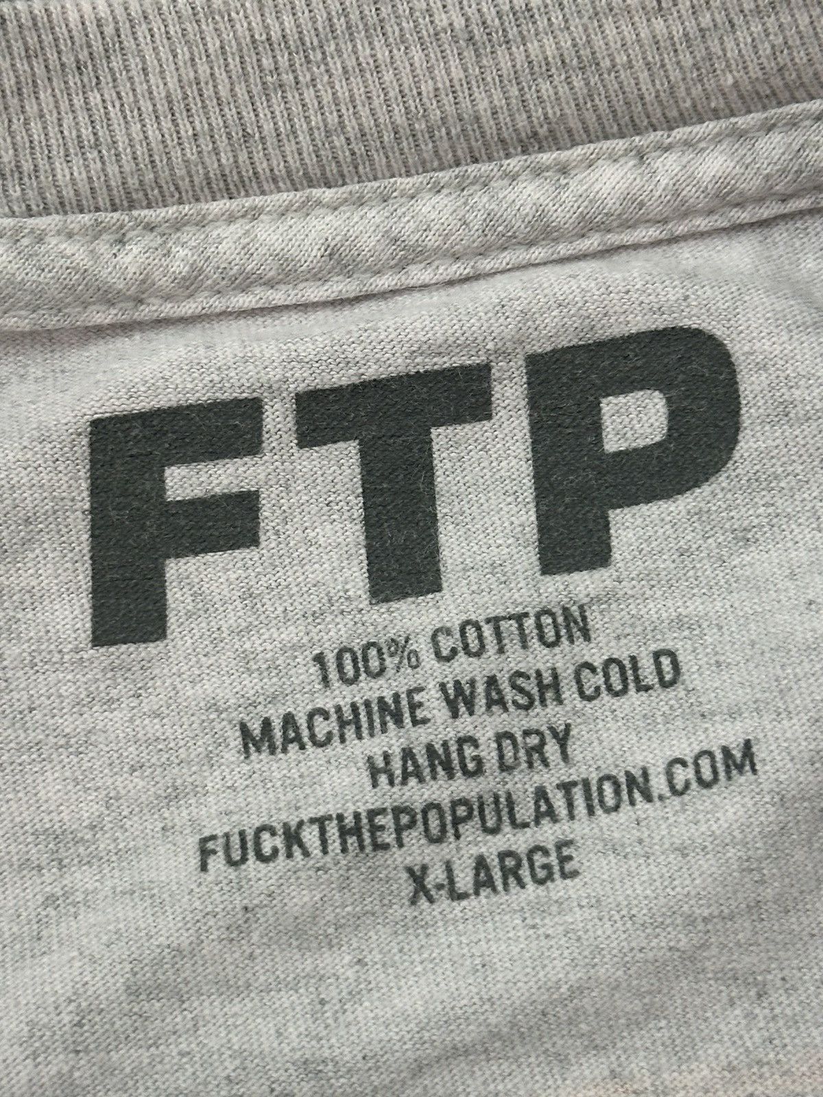 Fuck The Population FTP Fuck The Population Grey Outline Logo Tee Sz. XL Size US XL / EU 56 / 4 - 7 Thumbnail