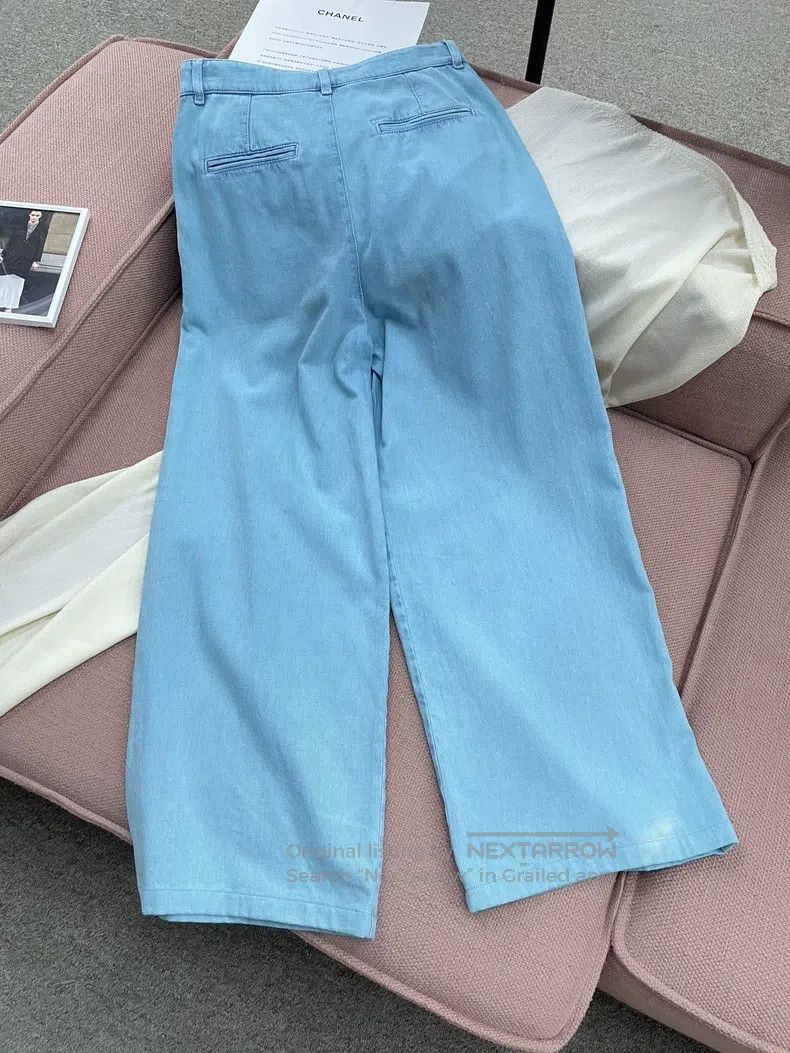 Chanel Chanel 21S Spring and Summer Series Blue Wide Leg Jeans Size 25" / US 0 / IT 36 - 4 Thumbnail