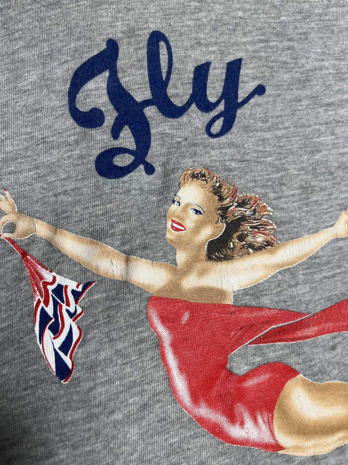 Vintage Fly Virgin Atlantic 90s Sunfaded Tee Mens T-shirt Gray Size US XXL / EU 58 / 5 - 5 Thumbnail