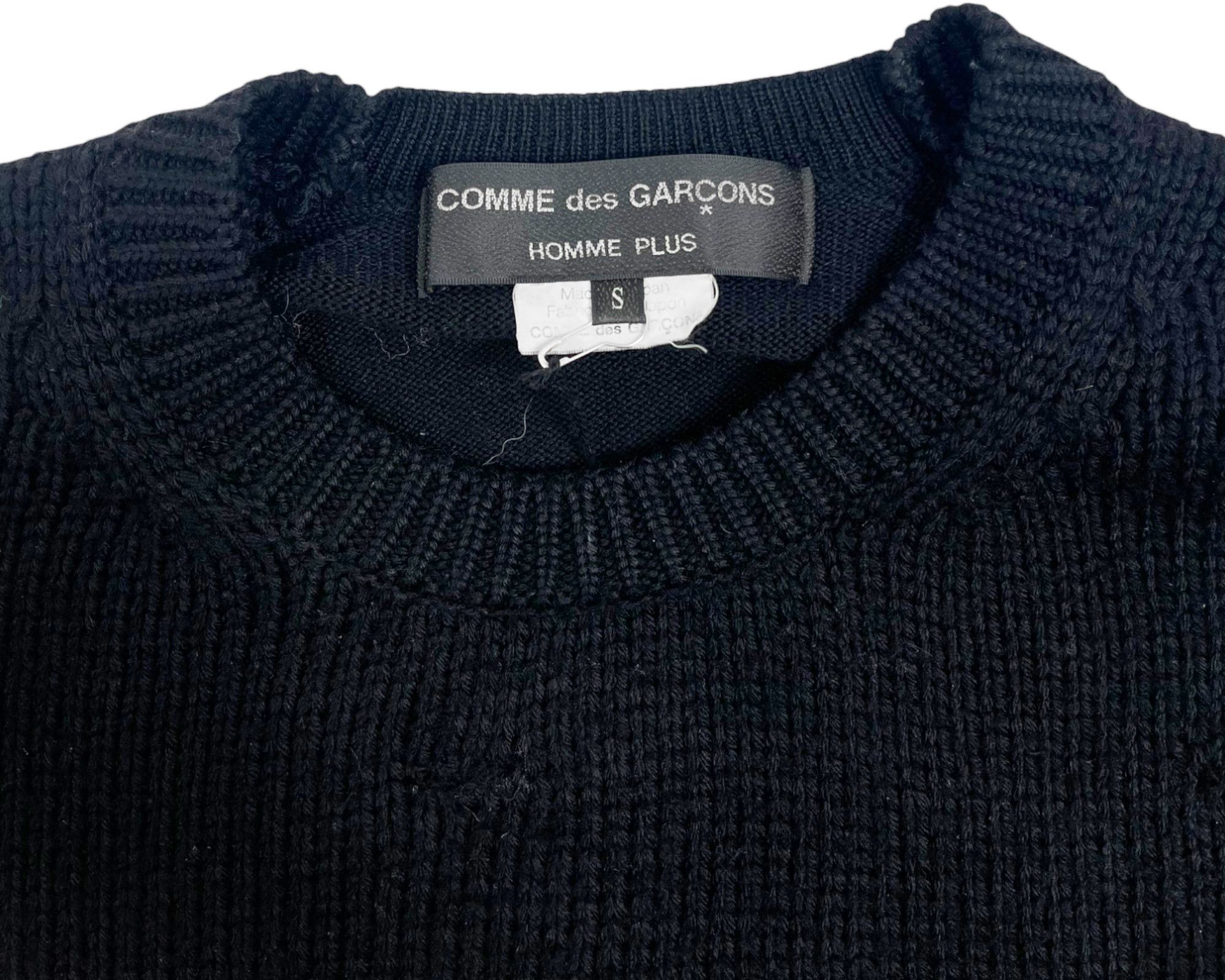 Comme des Garcons Homme Plus F/W 2013 Black Wool Inverted Frac Sweater Size US S / EU 44-46 / 1 - 7 Thumbnail