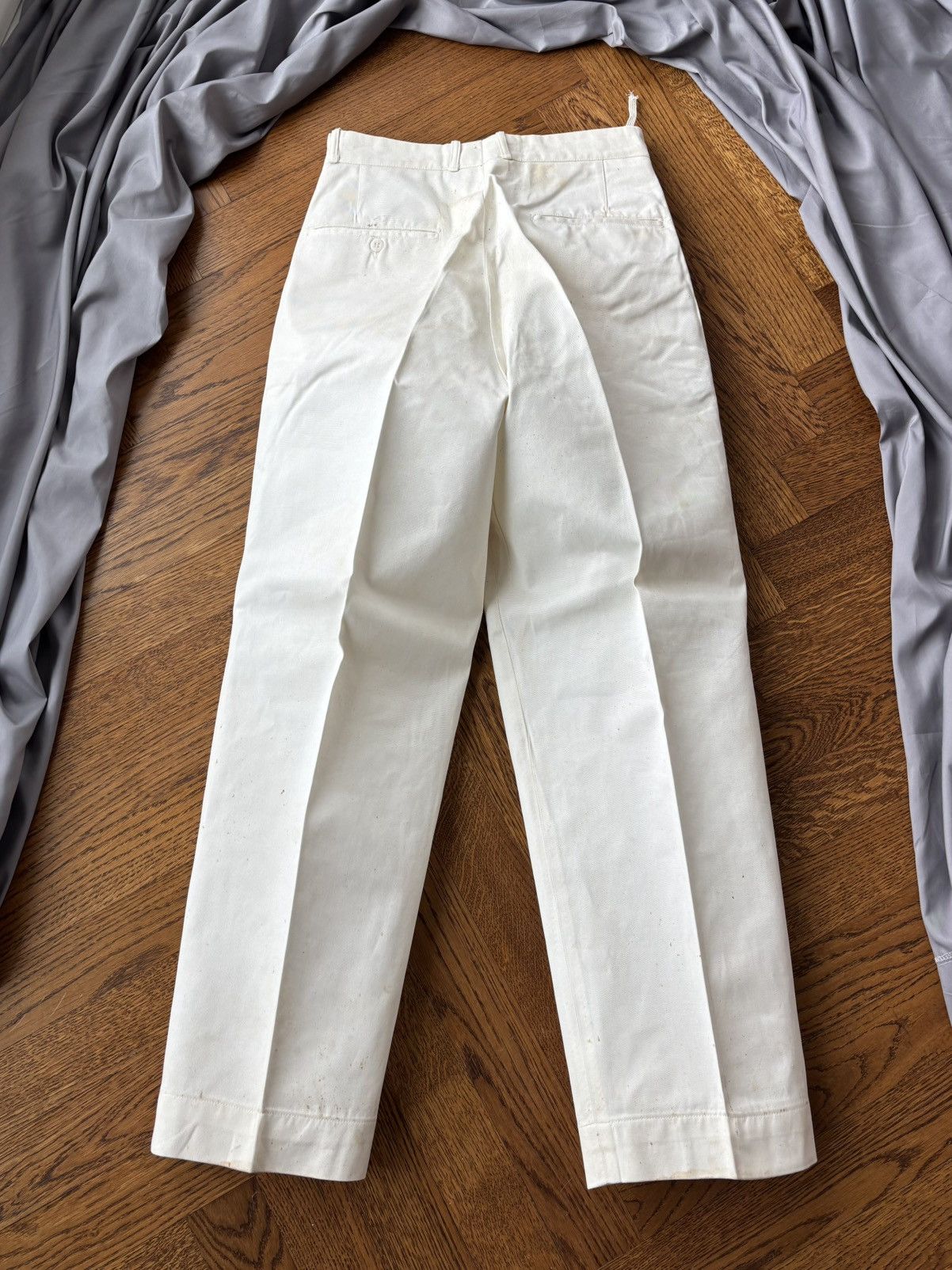 Vintage 1950s Trousers Vintage Dress Pants RCN Navy WW2 Structured Size 34R - 4 Thumbnail