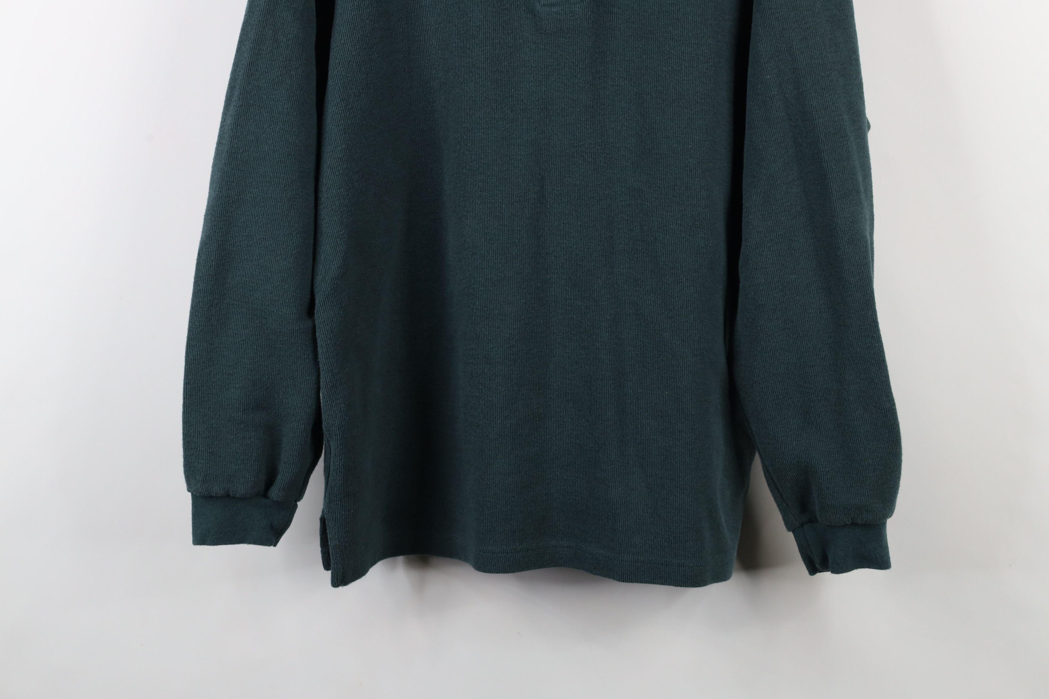 Vintage Vintage 90s Streetwear Ribbed Knit Long Sleeve Polo Green Size US M / EU 48-50 / 2 - 3 Thumbnail