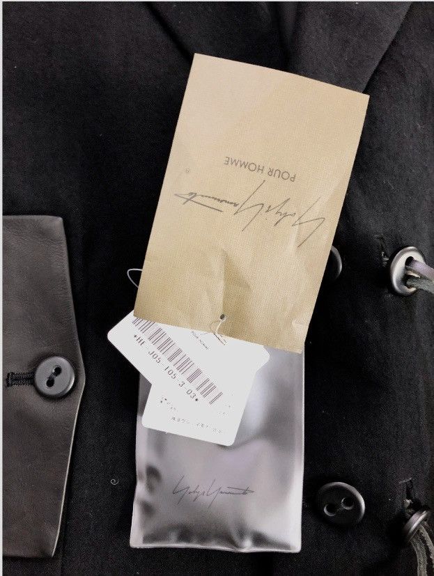 Yohji Yamamoto YYPH 🇯🇵 black wool/leather laced front acords ‘08 coat 3 NEW Size 40L - 14 Thumbnail