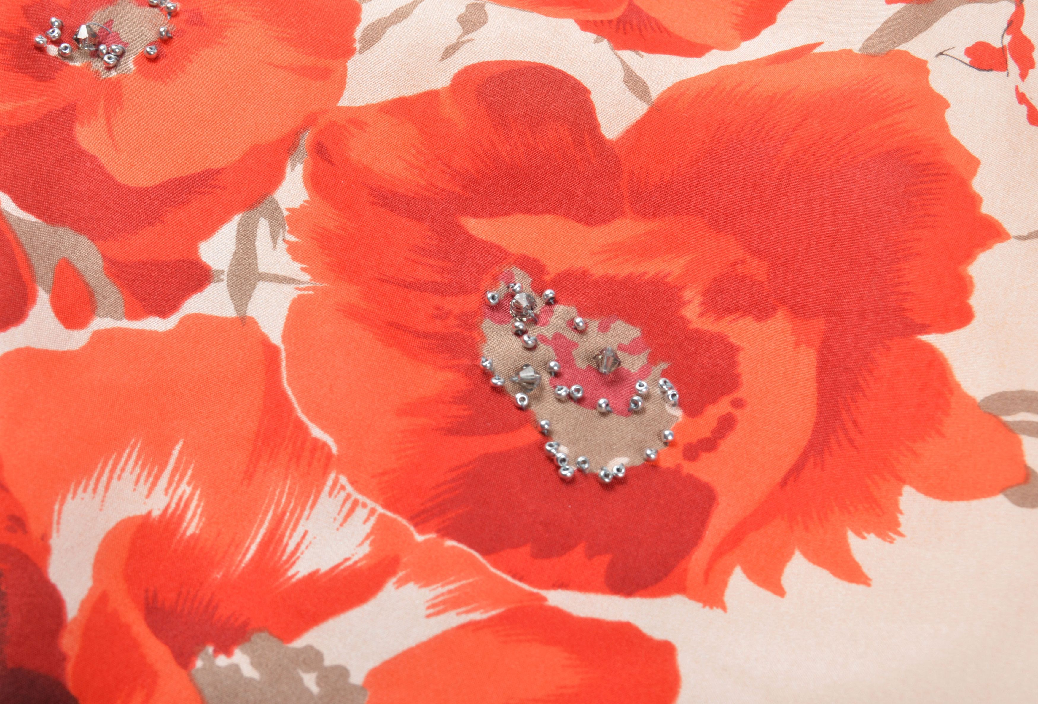 Hugo Boss Hugo Boss Floral 100% Silk Beaded Fairy Coquette Skirt Size 29" - 7 Thumbnail