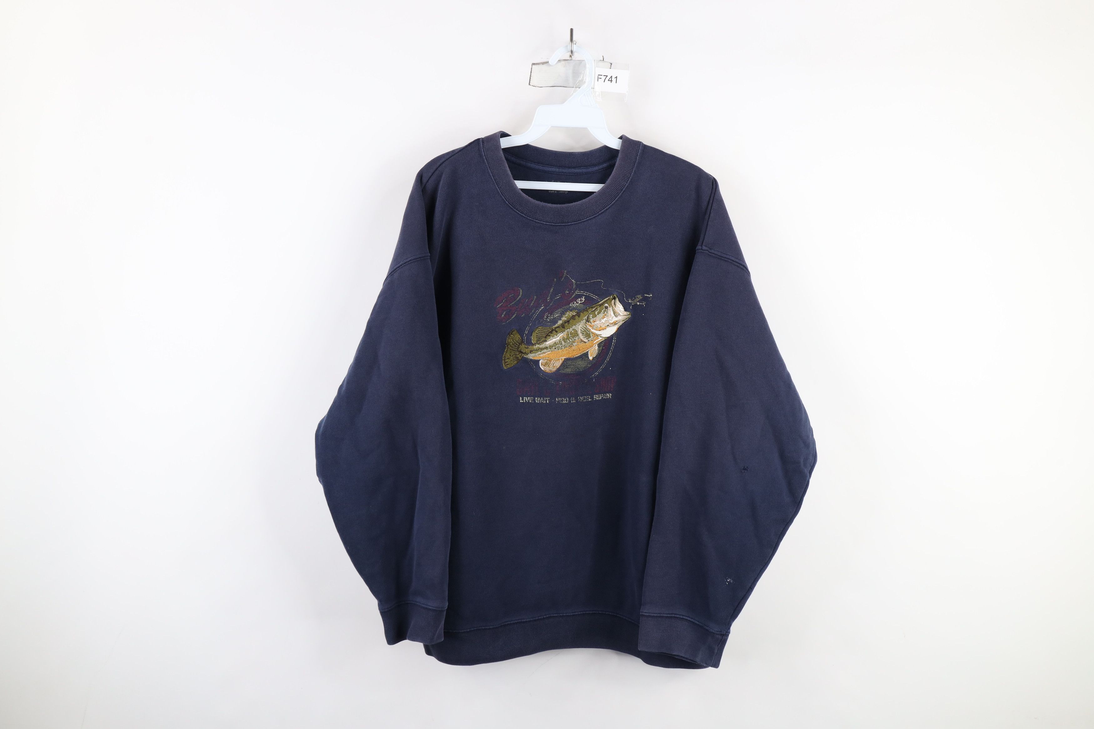 Vintage Vintage Streetwear Sun Faded Bass Fishing Sweatshirt Blue Size US L / EU 52-54 / 3 - 1 Thumbnail