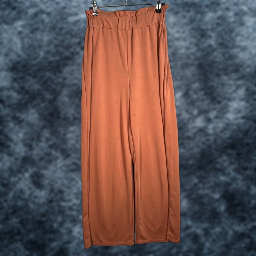 Mango Mango Womens XS High-Waisted Wide-Leg Rust Orange Pants Size 26" / US 2 / IT 38 - 1 Thumbnail