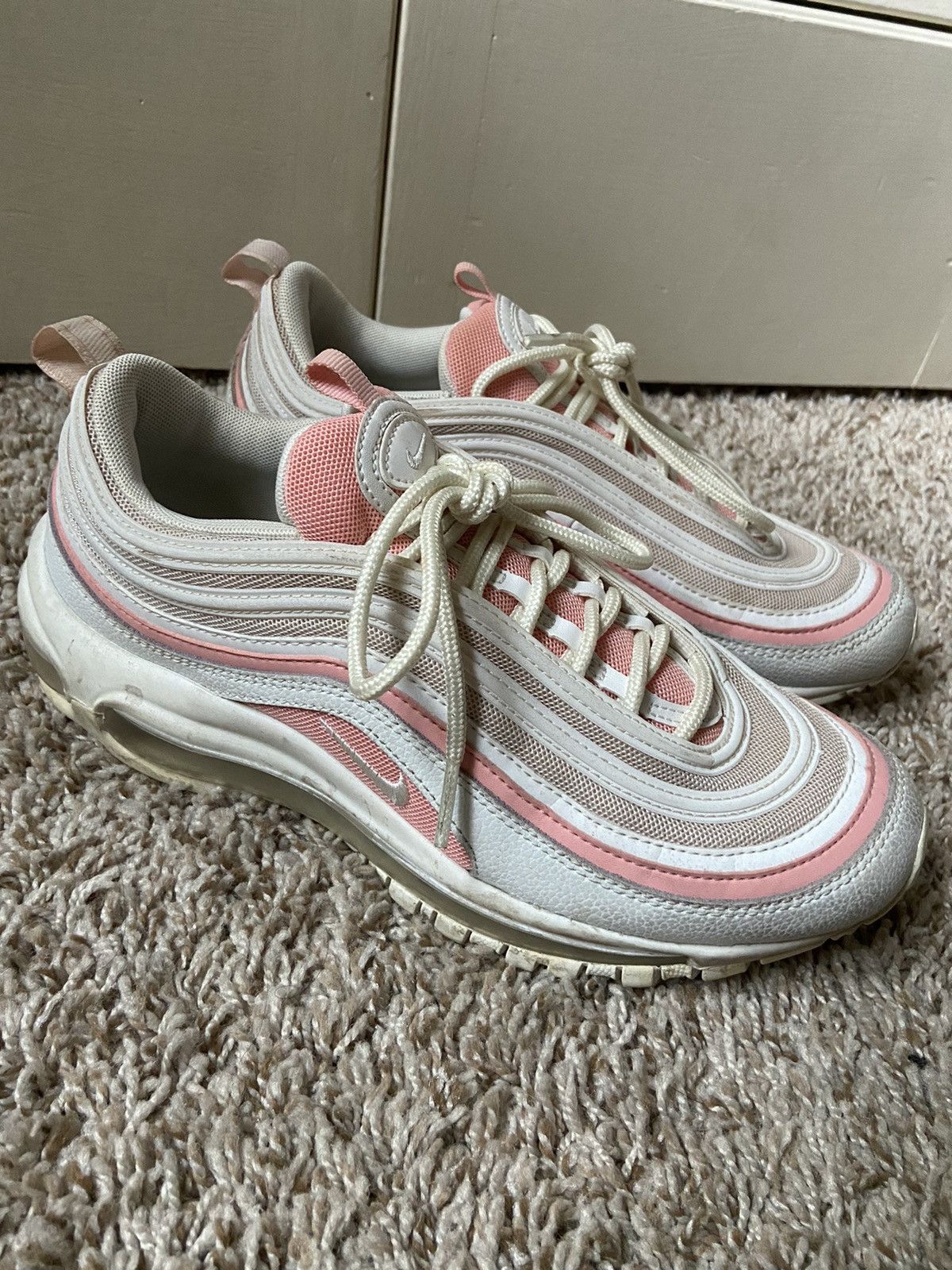 Nike Air Max 97 Summit White Bleached Coral Sneakers Shoes