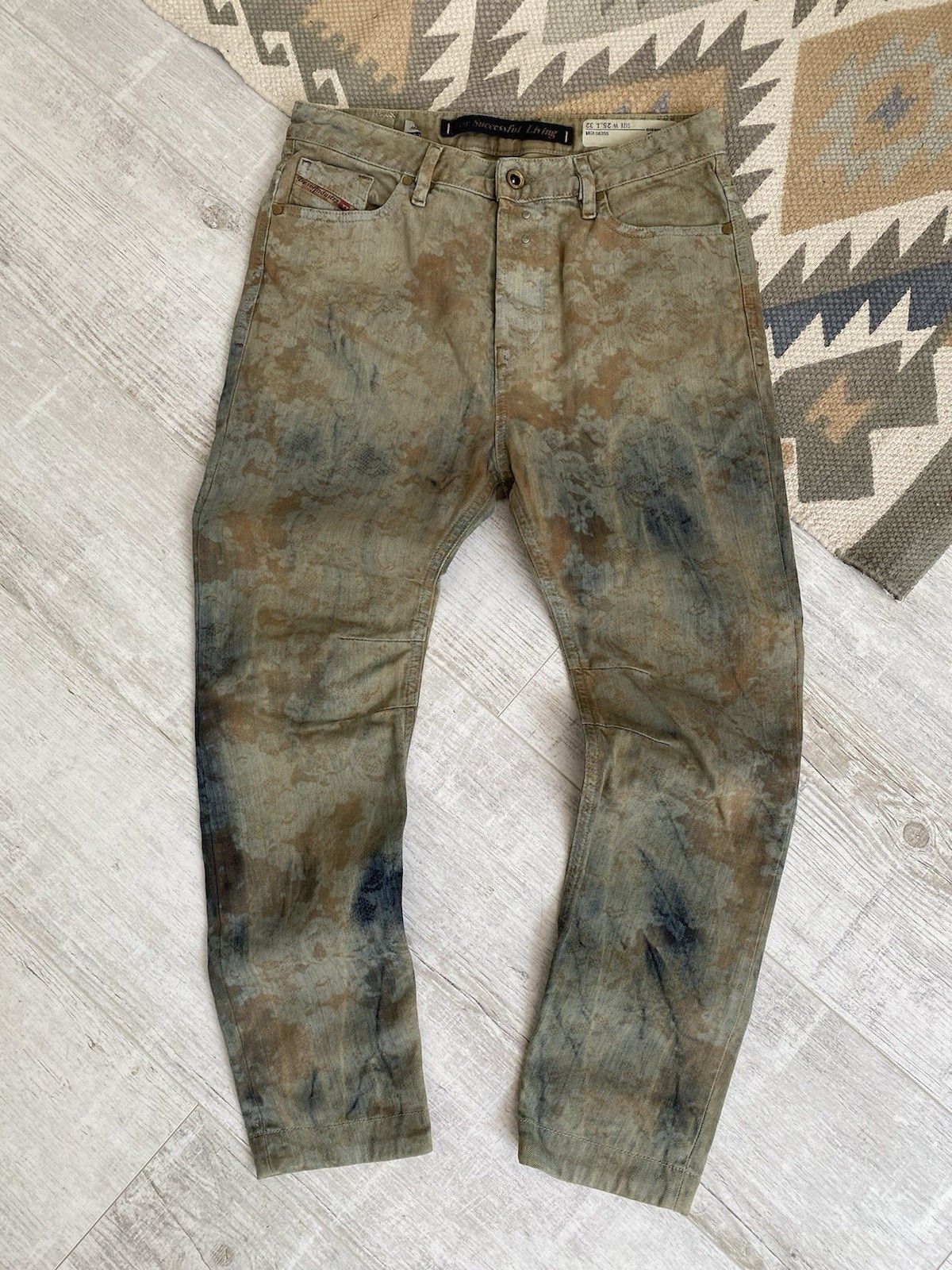 Diesel Diesel Womens Avant Garde Painted Pants Jeans Size 25" / US 0 / IT 36 - 2 Thumbnail