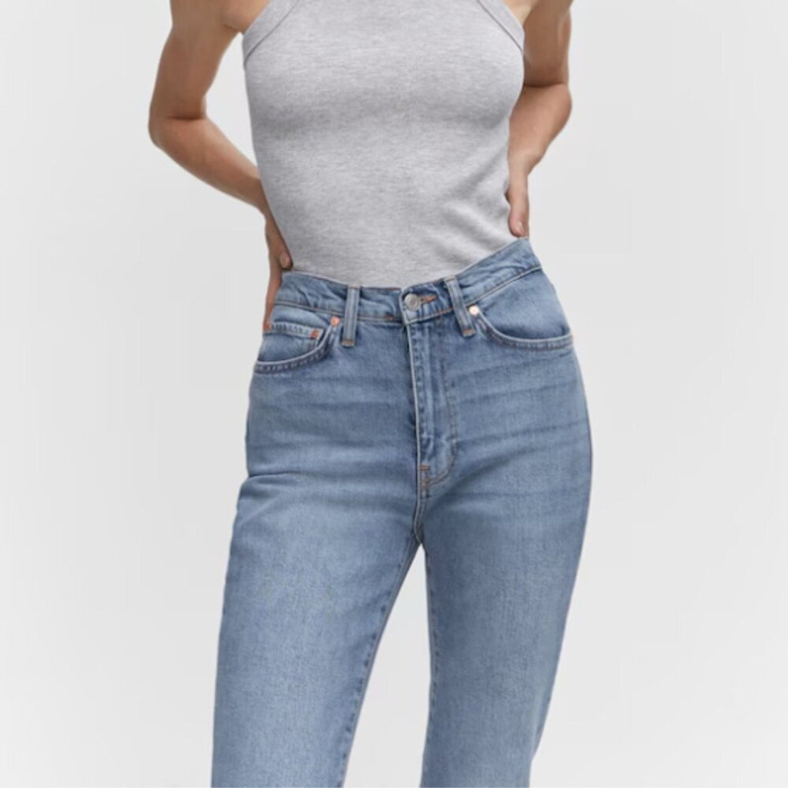 Mango Mango MNG Slim Cropped Blue Jeans NWT Plus 16 Size 38" / US 16 / IT 52 - 4 Thumbnail