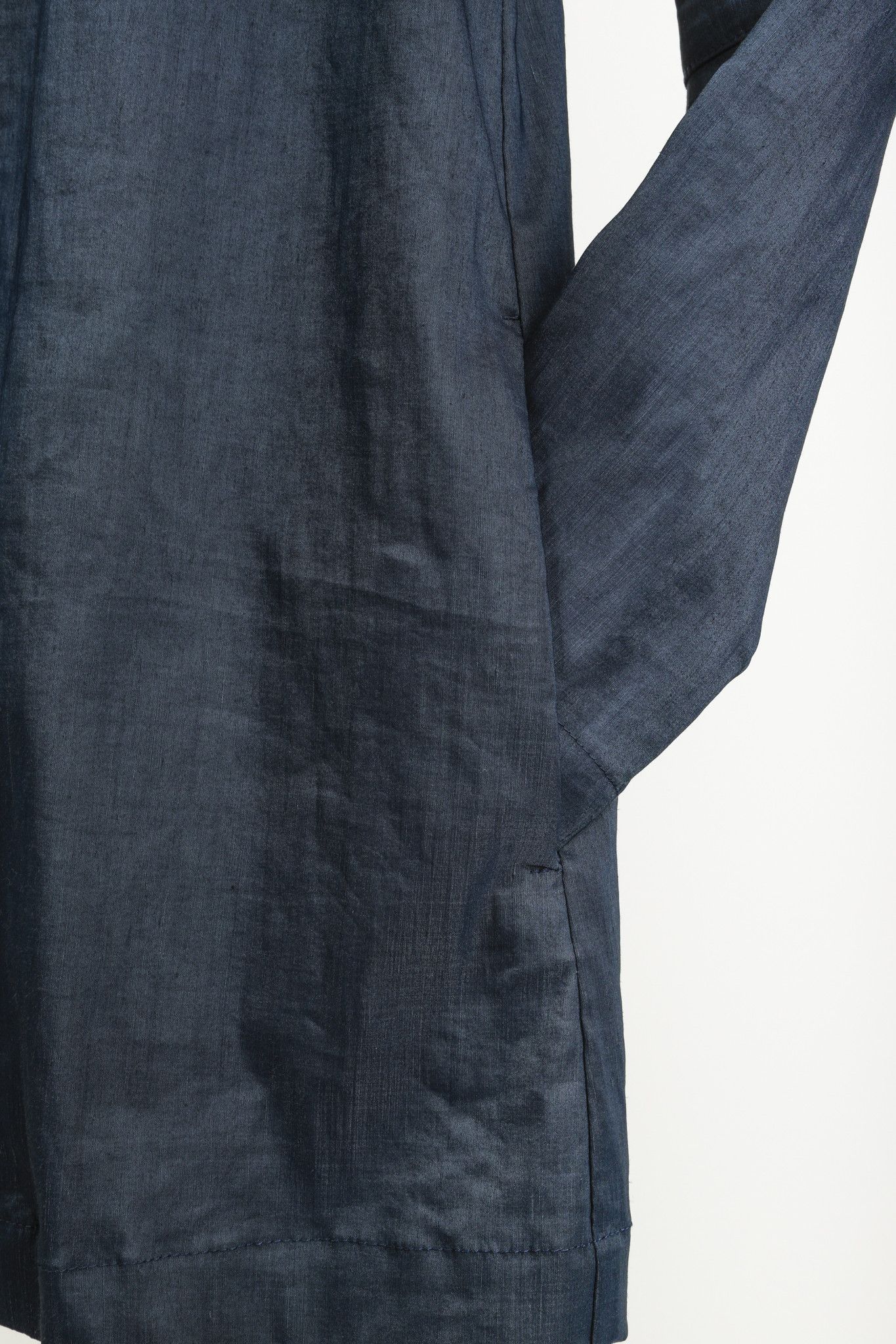 Sarah Pacini Sarah Pacini Navy Stretch Linen Jacket Size S / US 4 / IT 40 - 8 Thumbnail