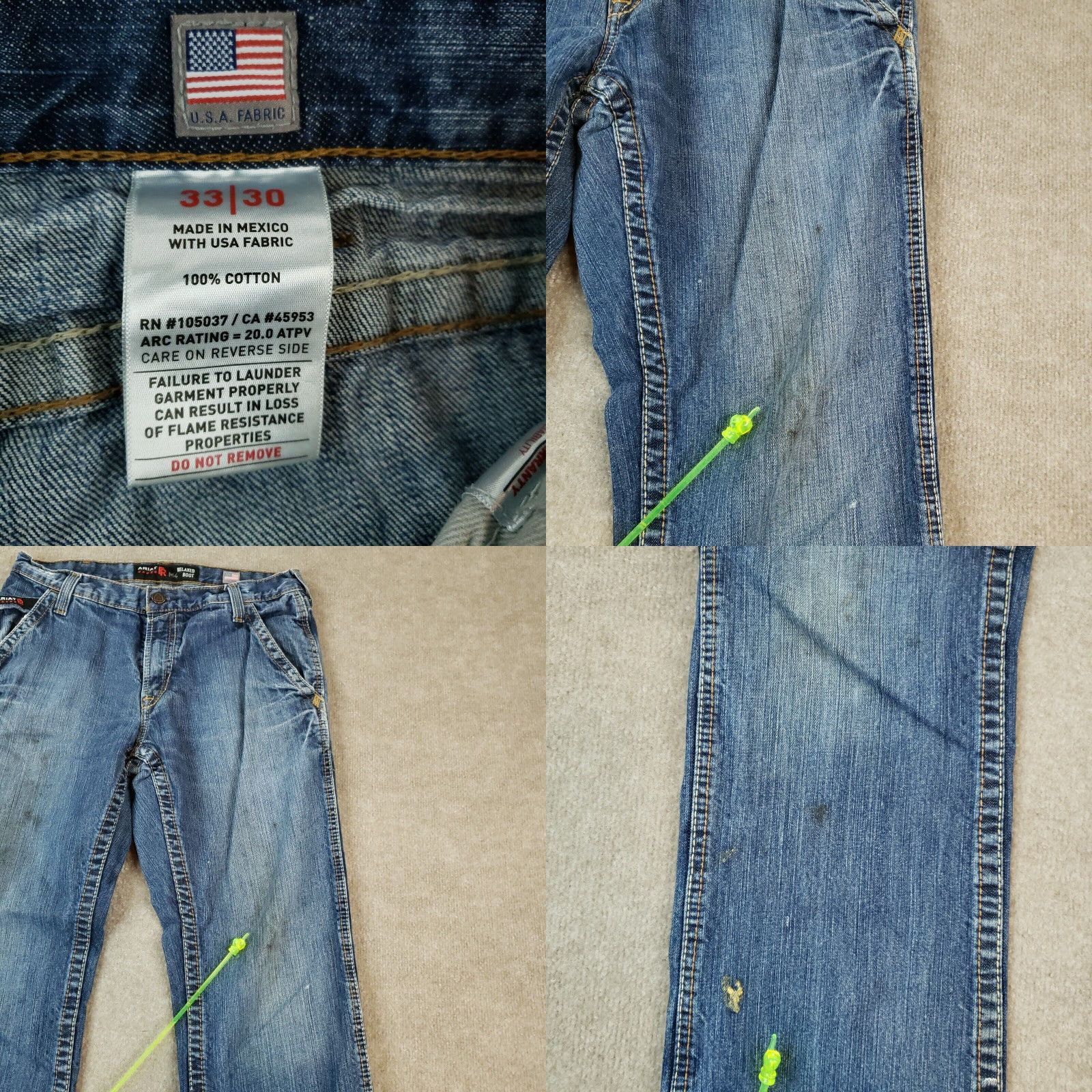 Ariat Ariat M4 Jeans Mens Size 33x28 Blue Dark Relaxed Boot Casual Workwear Size US 33 - 8 Thumbnail