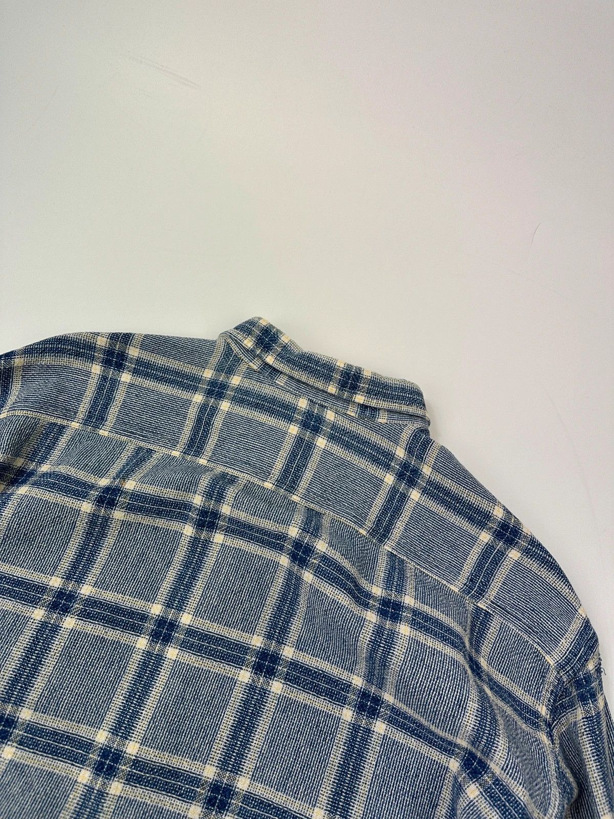 Armani Armani Jeans 90s Cottons Knitted Checkered Blue Shirt Size US L / EU 52-54 / 3 - 4 Thumbnail
