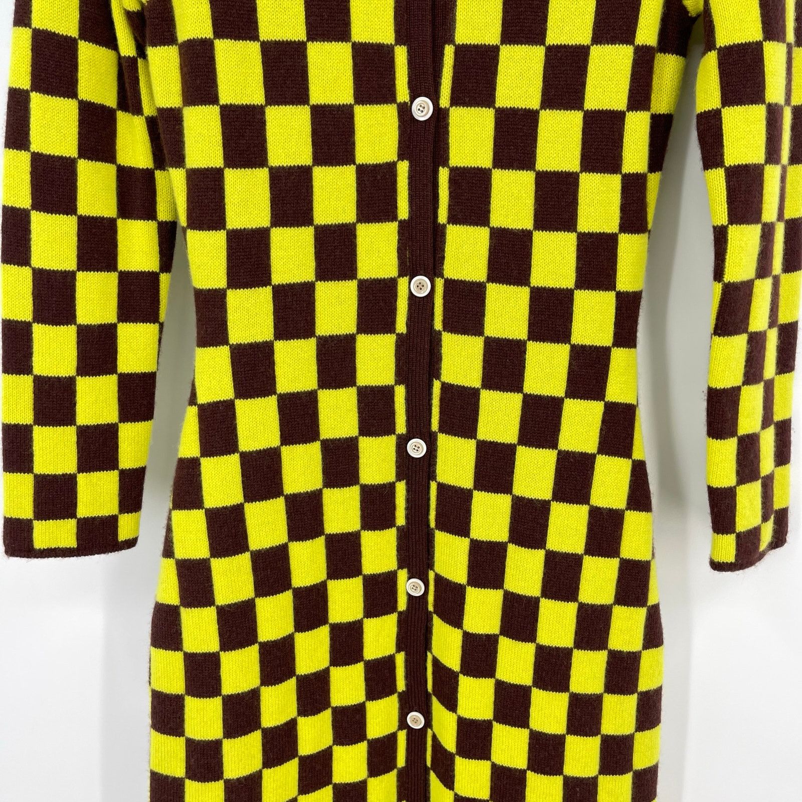 The Elder Statesman The Elder Statesman | Red & Yellow Checkered Cashmere Cardi Size S / US 4 / IT 40 - 8 Thumbnail