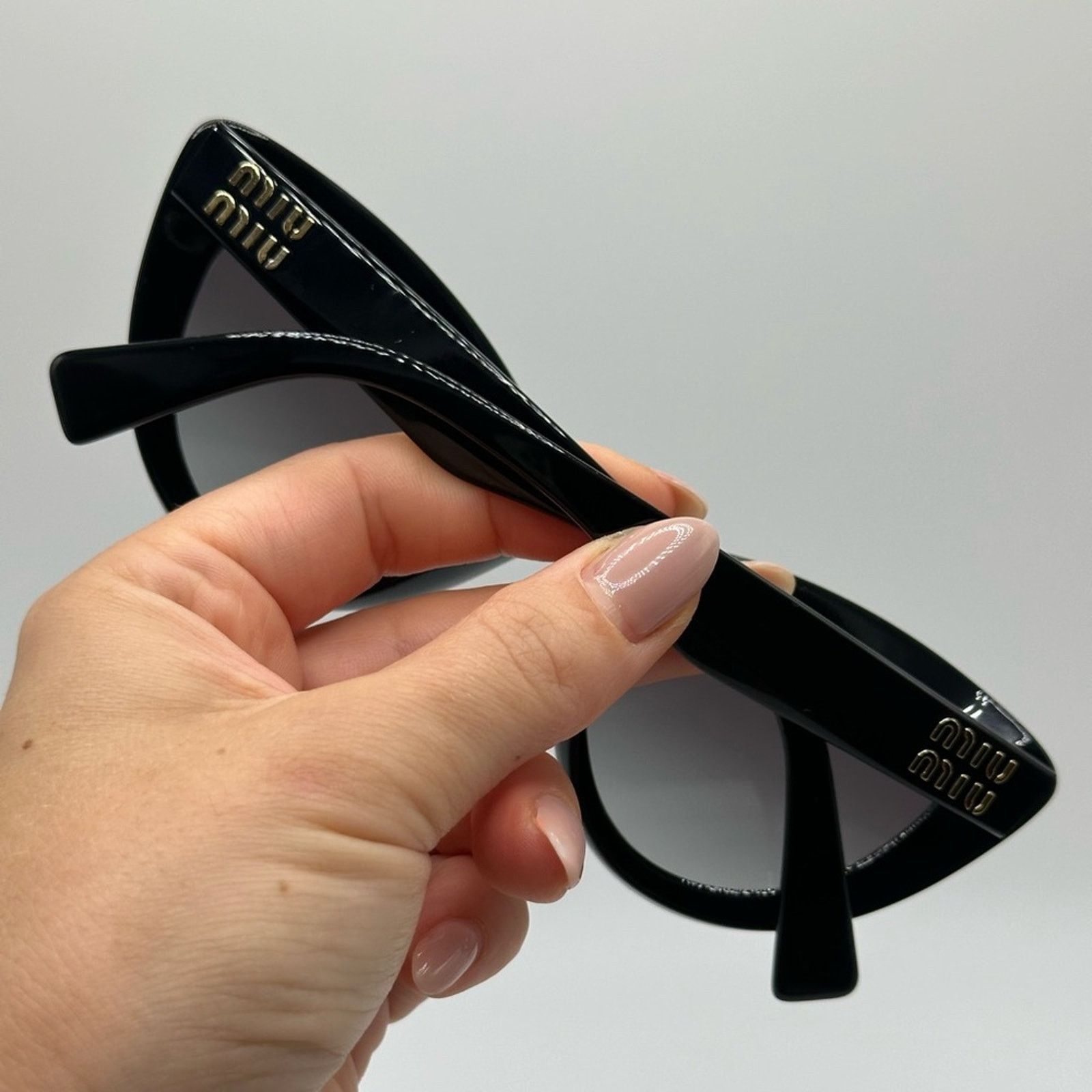 Miu Miu NEW MIU MIU MU04YS 1AB5D1 Black Gradient Grey Women Size ONE SIZE - 11 Thumbnail