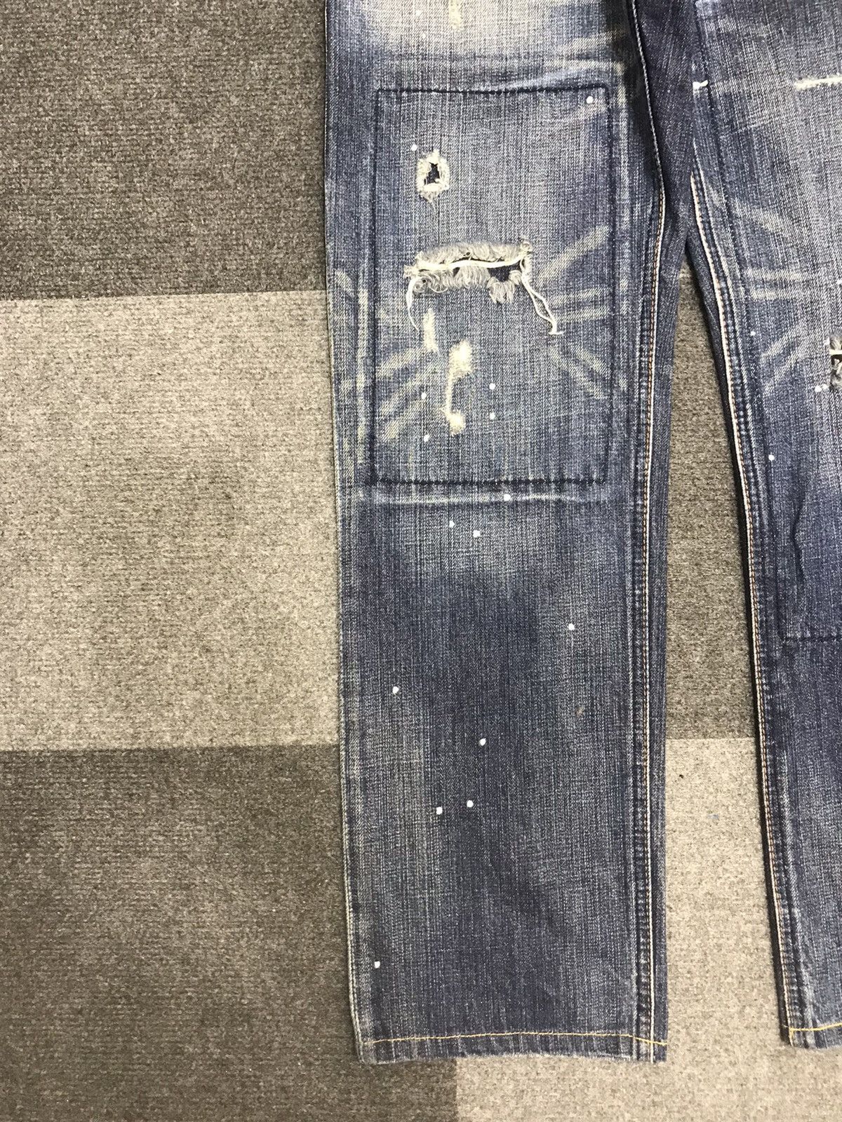 Japanese Brand RUSH HOUR Japan Painter Distressed Patchwork Jeans Size US 32 / EU 48 - 7 Thumbnail