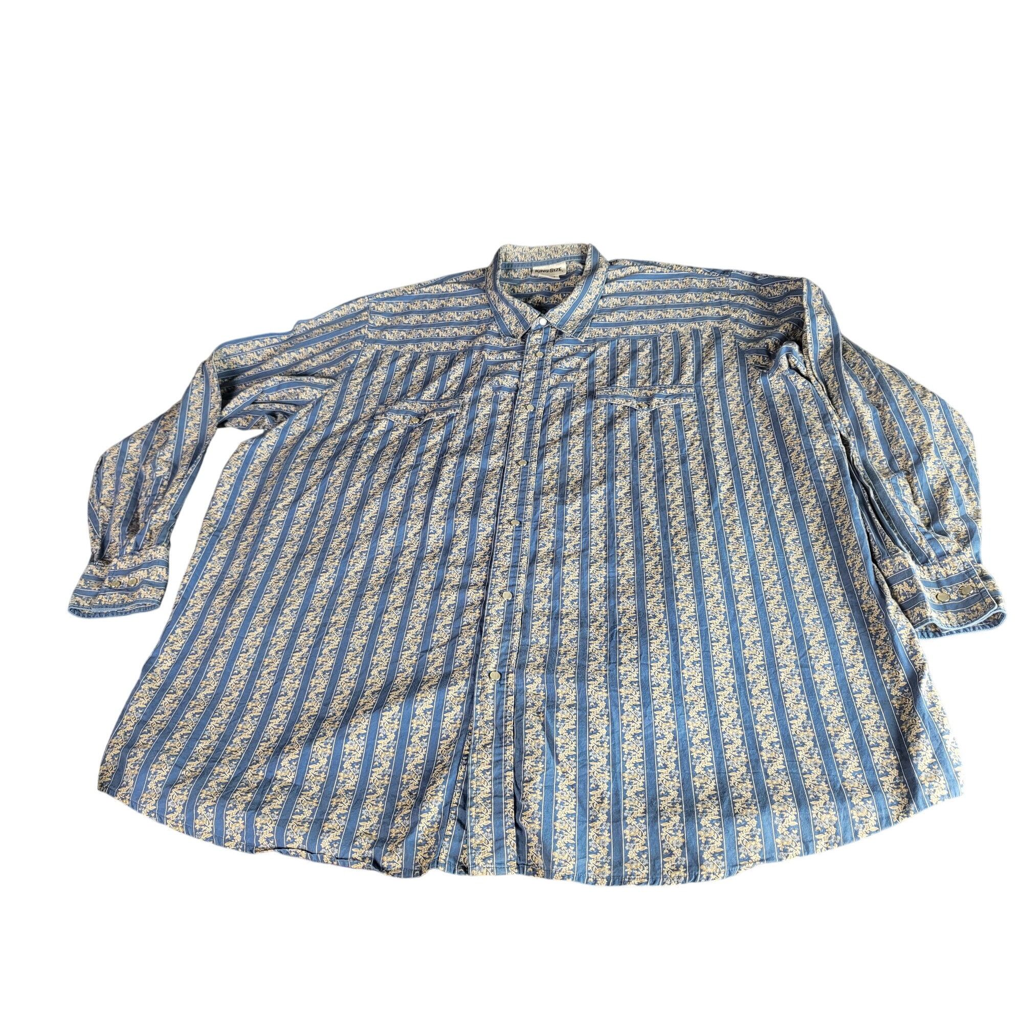 Other King Size Pearl Snap Shirt Men Sz 4XL Blue Floral Plus Size Size US XXL / EU 58 / 5 - 1 Thumbnail