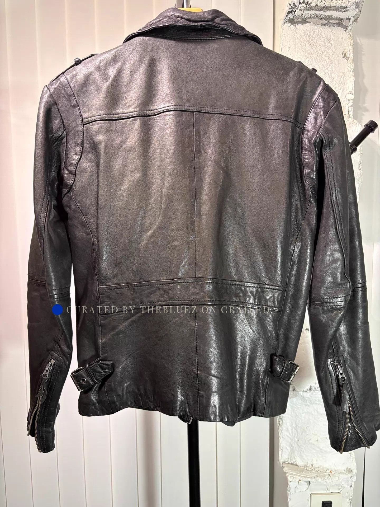 Katharine Hamnett London Vintage Black Sheepskin Jacket with Epaulettes Size US L / EU 52-54 / 3 - 1 Thumbnail