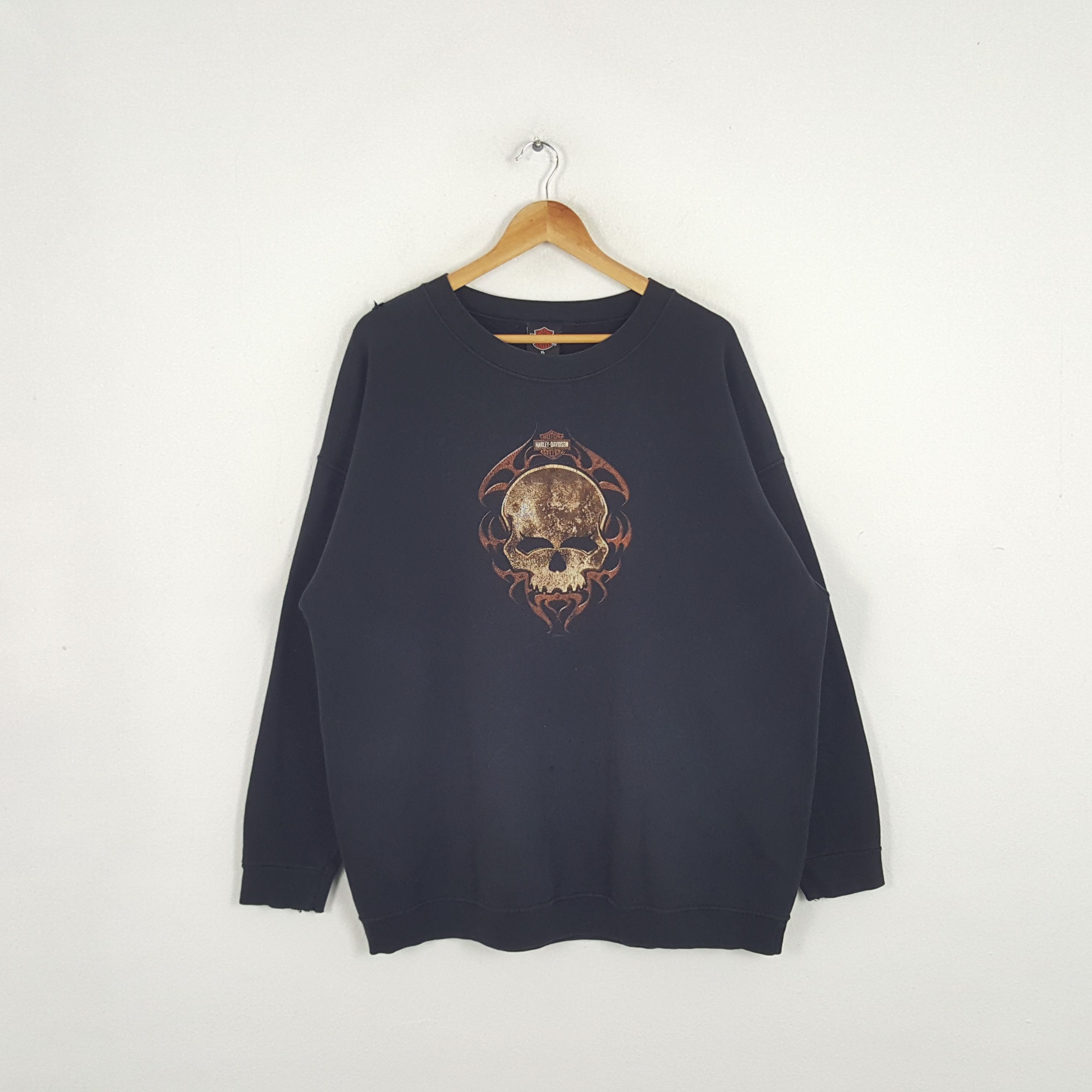 Harley Davidson × Vintage Vintage Ithaca Harley Davidson American Racing Sweatshirt Size US XL / EU 56 / 4 - 3 Thumbnail